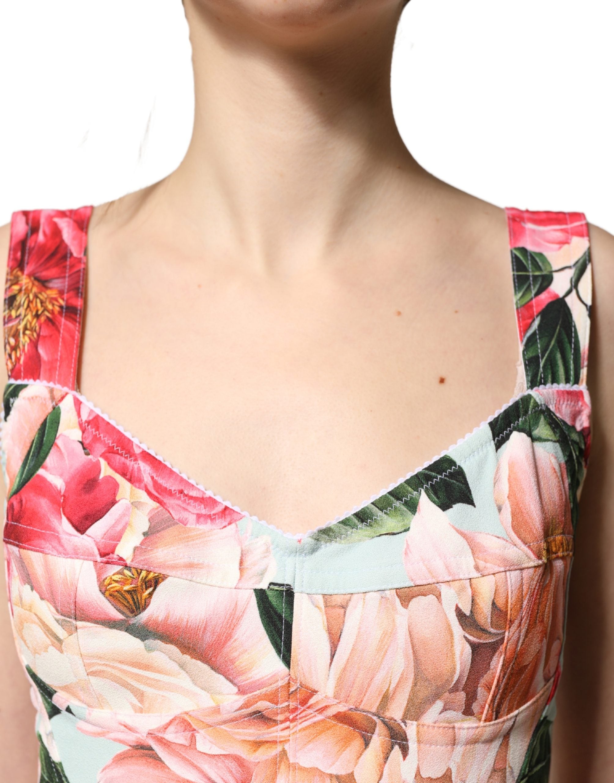 Dolce & Gabbana Multicolor Floral Print Viscose Sheath Dress Dolce & Gabbana