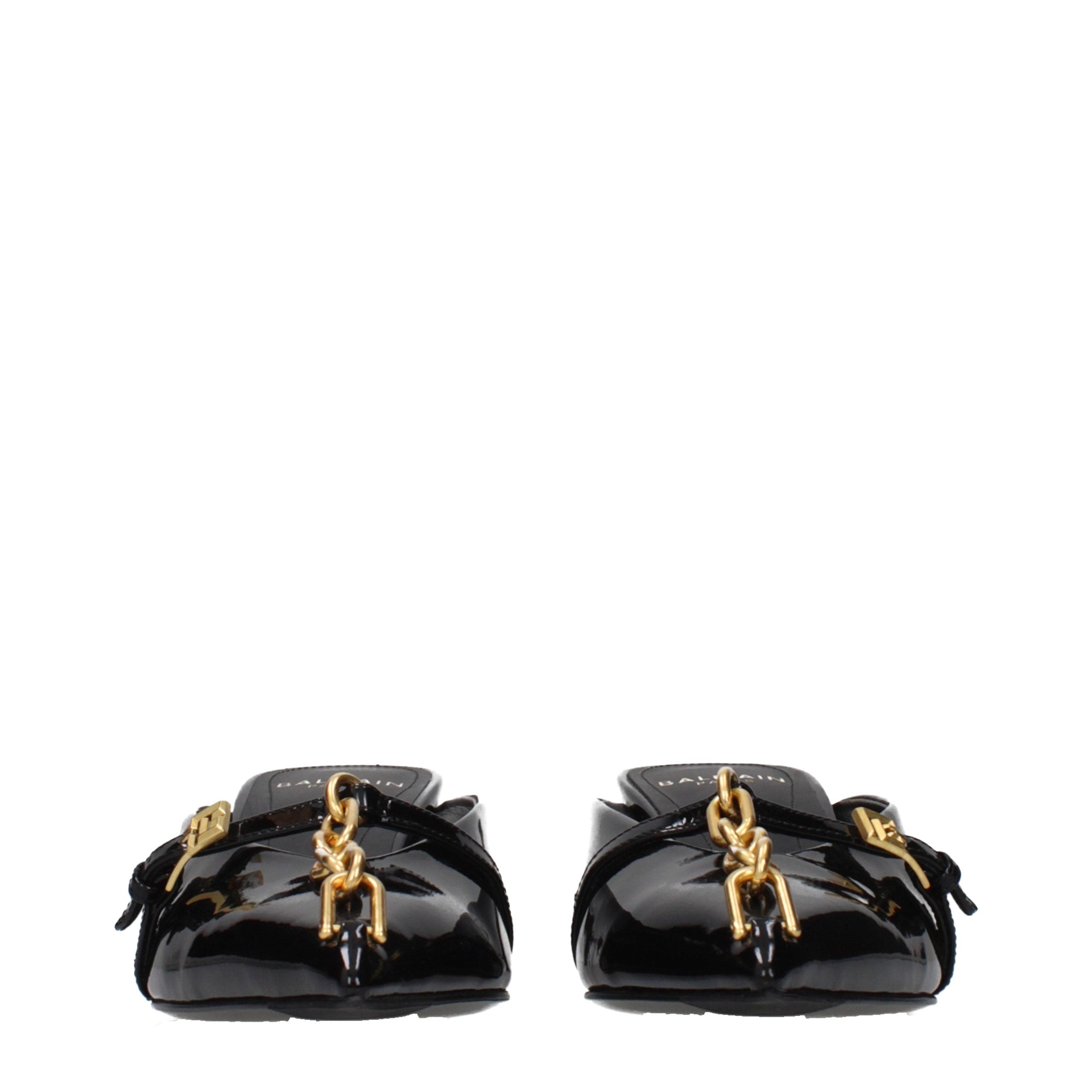 Balmain Black Leather Platform Sandals Balmain