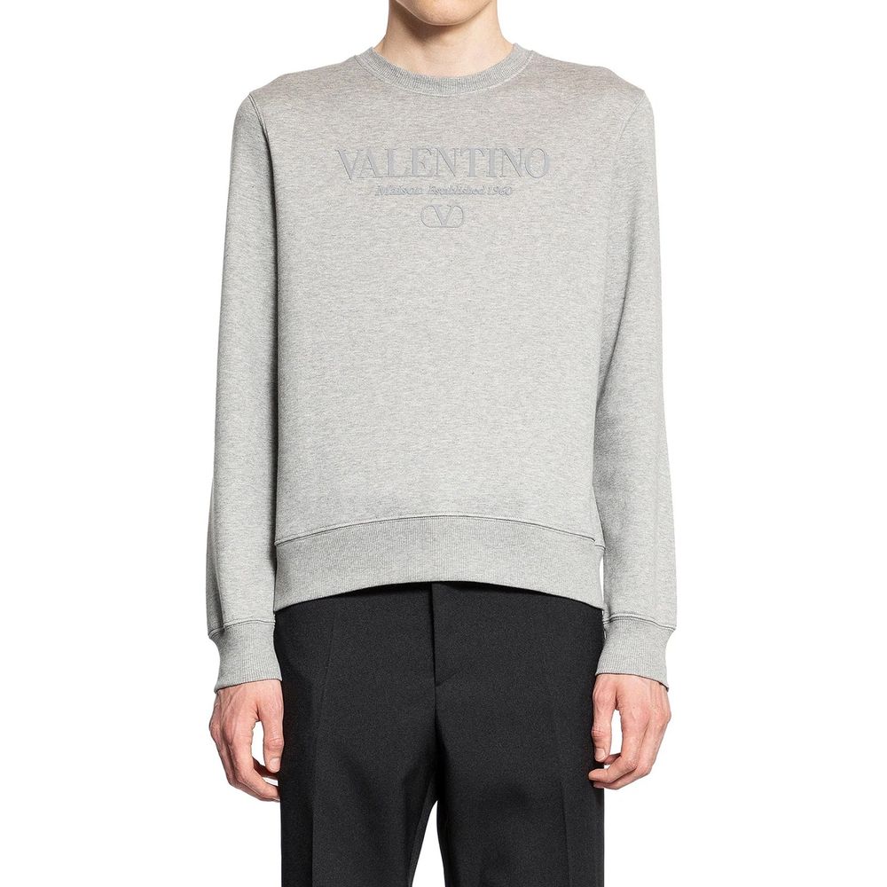 Valentino Garavani Gray Cotton Sweatshirt Valentino Garavani