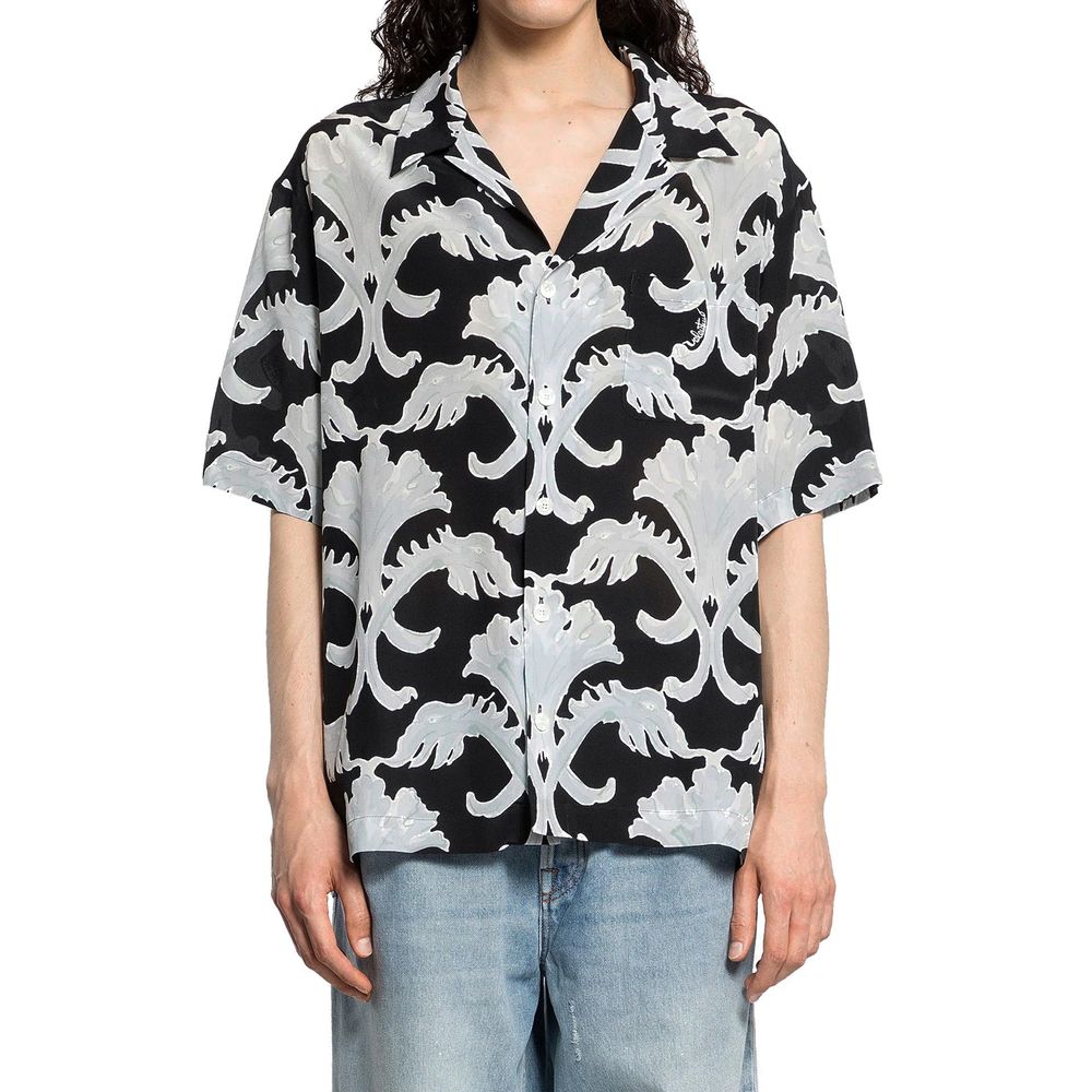 Valentino Garavani Black Silk Pattern Shirt Valentino Garavani