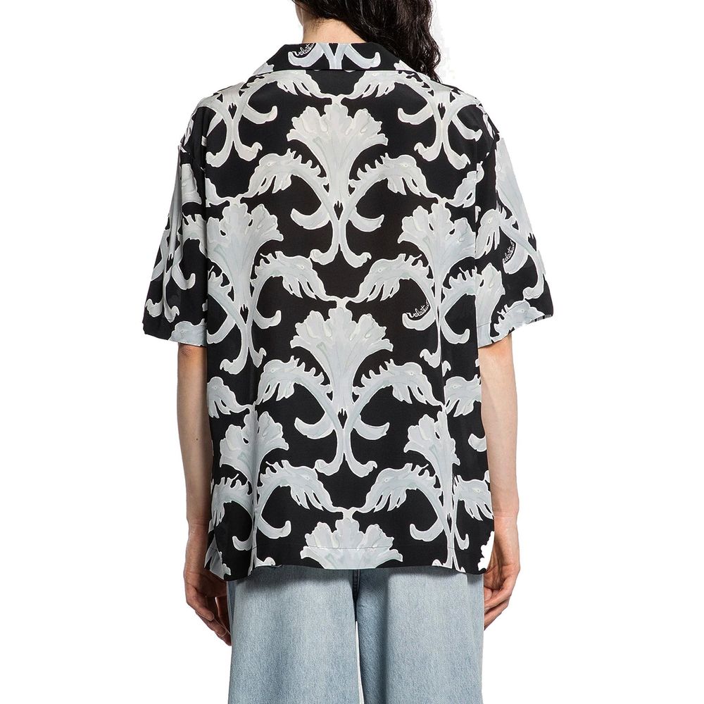 Valentino Black Silk Pattern Shirt Valentino