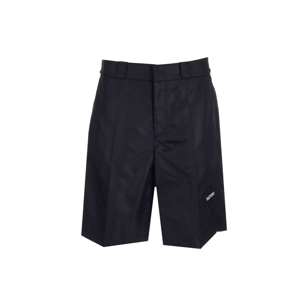 Valentino Garavani Black Nylon Bermuda Shorts Valentino Garavani