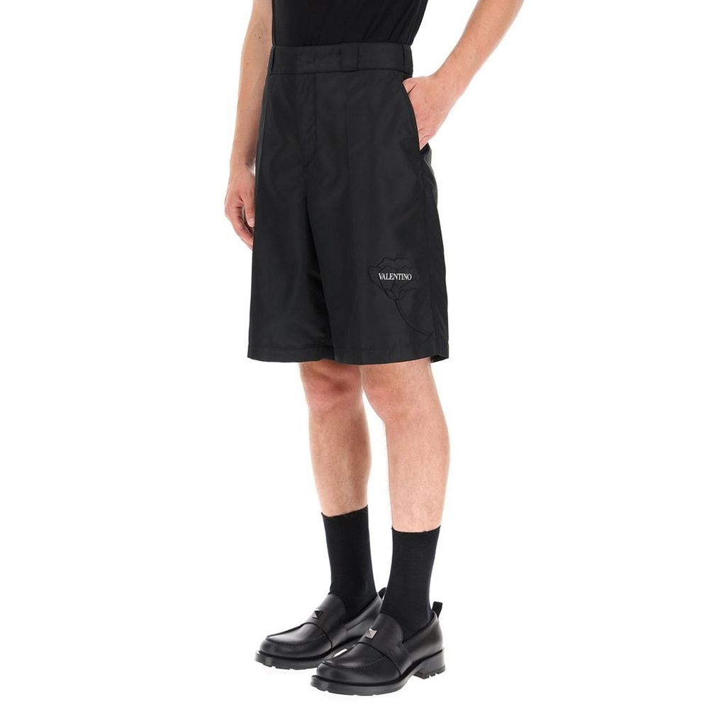 Valentino Black Nylon Bermuda Shorts Valentino