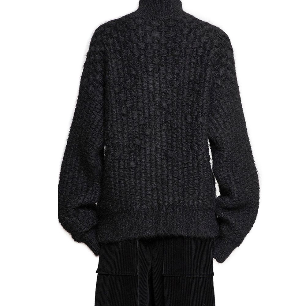 Jil Sander Black Alpaca Leather Cardigan Jil Sander