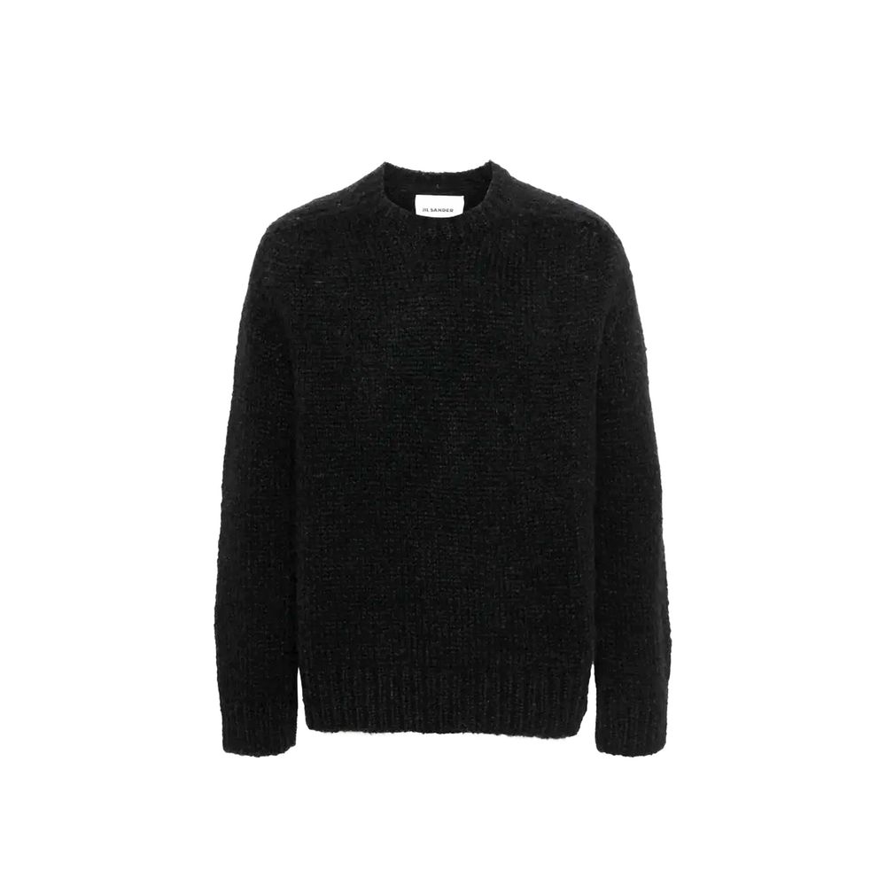 Jil Sander Black Alpaca Leather Sweater Jil Sander