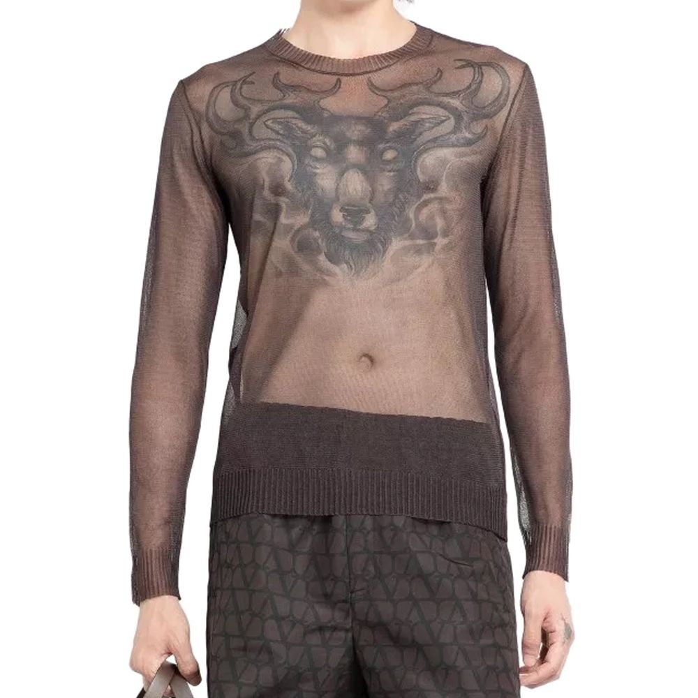 Valentino Garavani Brown Silk Sweatshirt Valentino Garavani
