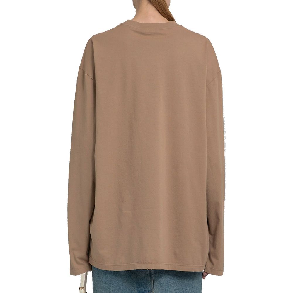 Prada Brown Cotton Long Sleeve T-Shirt Prada