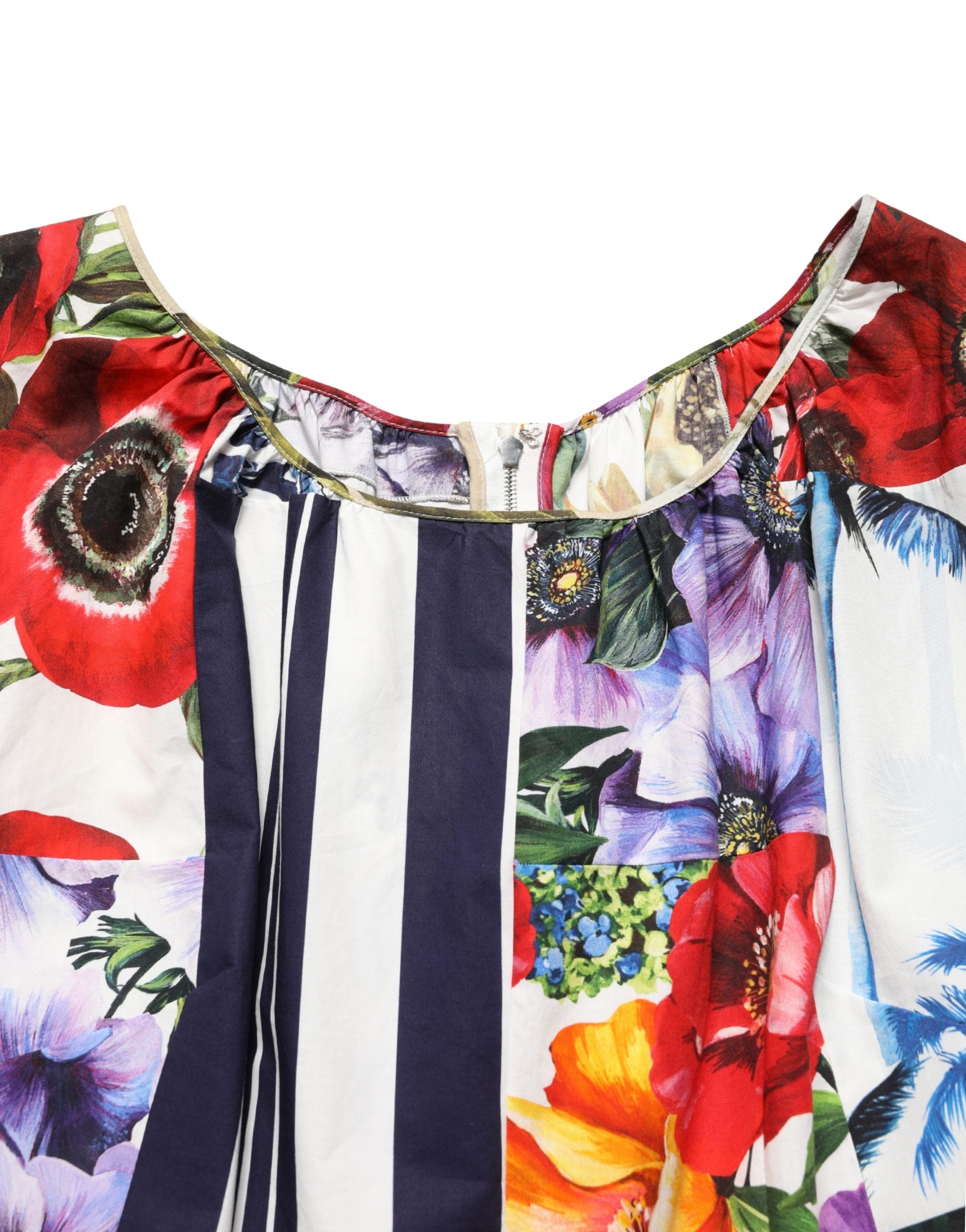Dolce & Gabbana Multicolor Patchwork Cotton Poplin Mini Dress Dolce & Gabbana
