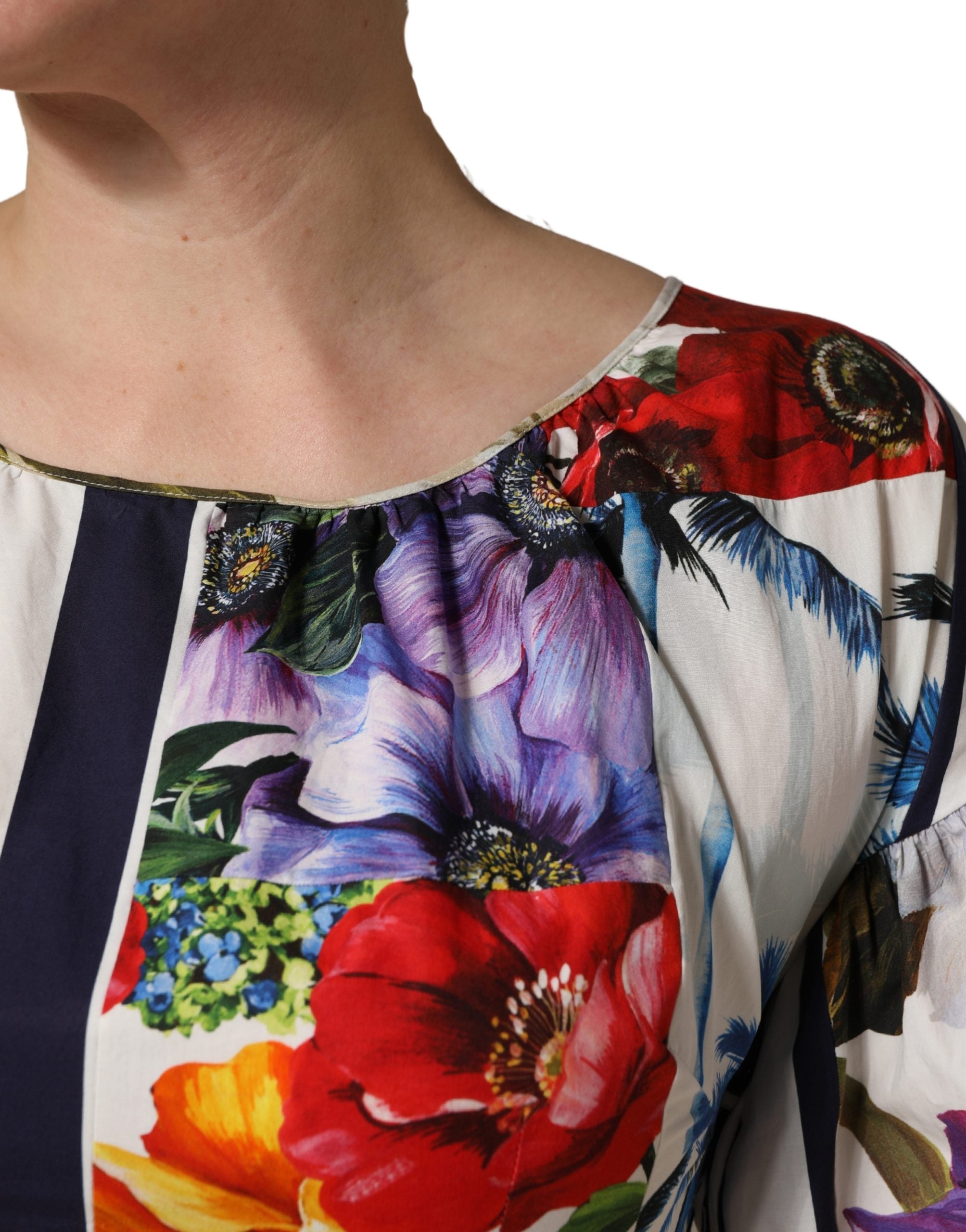 Dolce & Gabbana Multicolor Patchwork Cotton Poplin Mini Dress Dolce & Gabbana