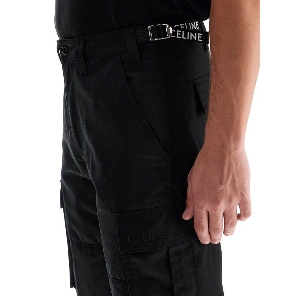 Celine Black Cotton Cargo Pants Celine