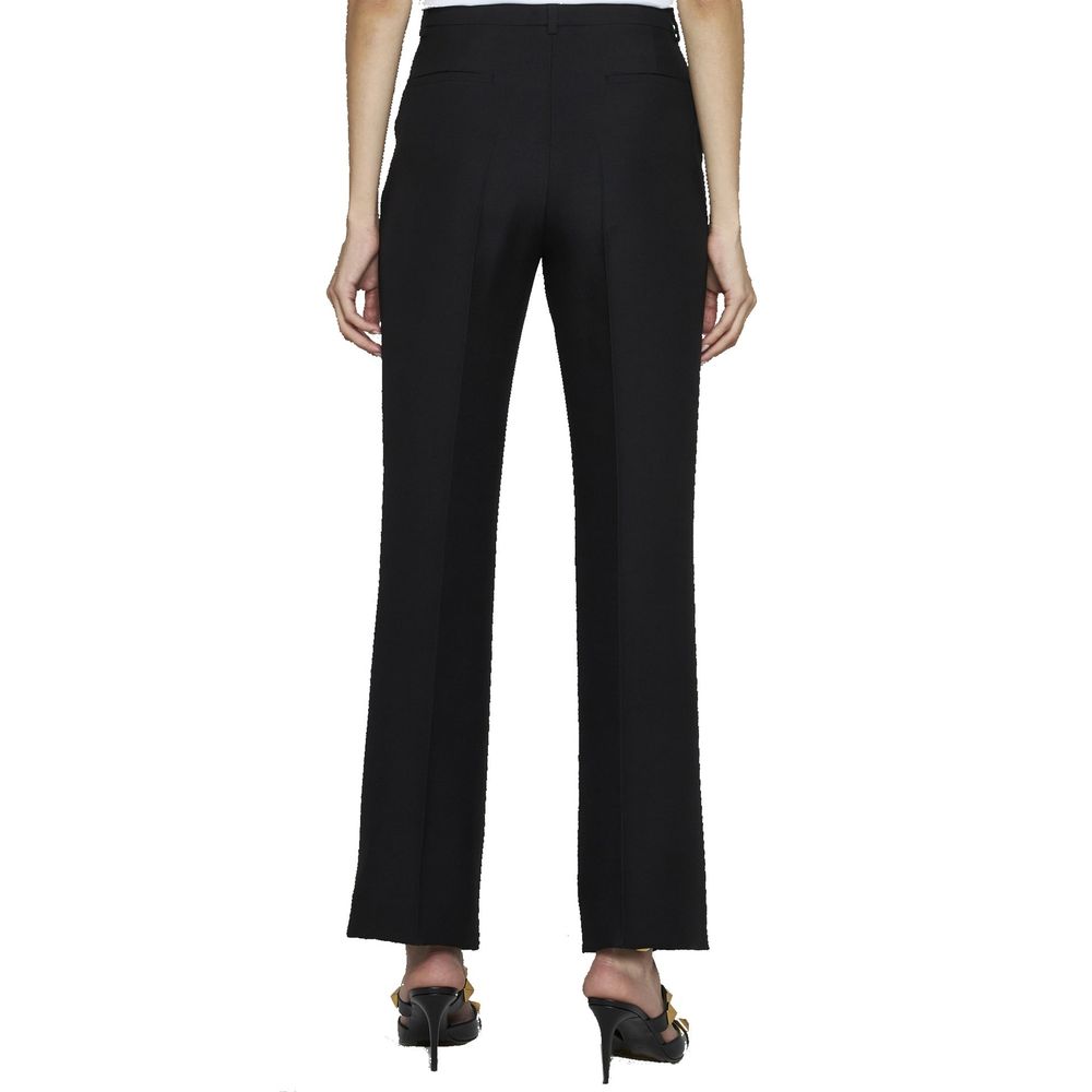 Valentino Garavani Black Silk Flared Pants Valentino Garavani