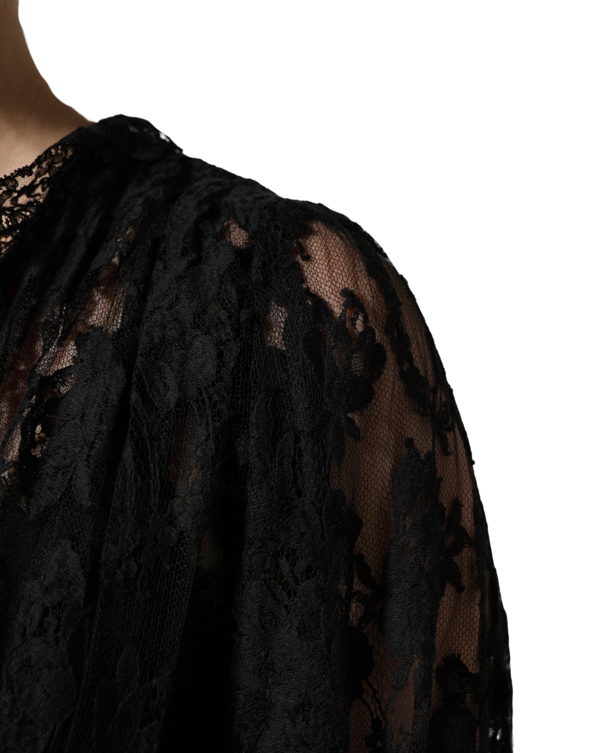 Dolce & Gabbana Black Lace A-line Long Evening Gown Dress Dolce & Gabbana