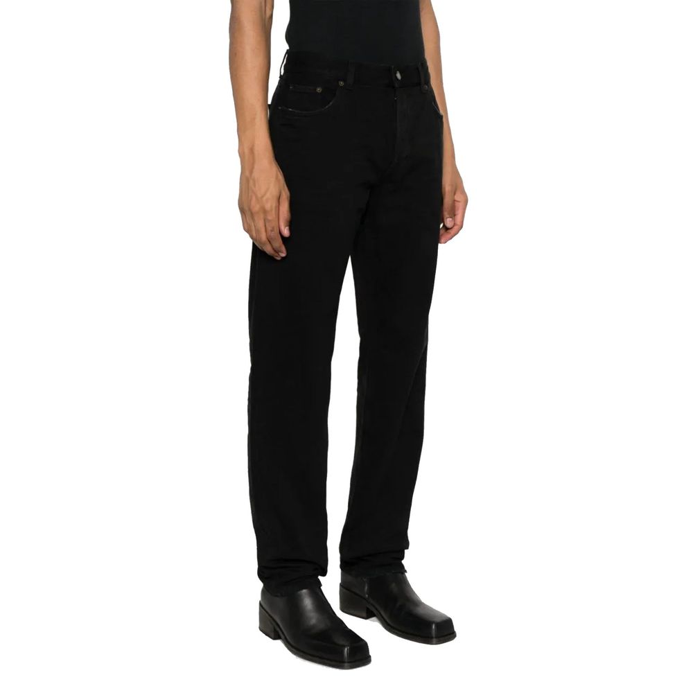 Saint Laurent Black Cotton Straight-Leg Jeans Saint Laurent