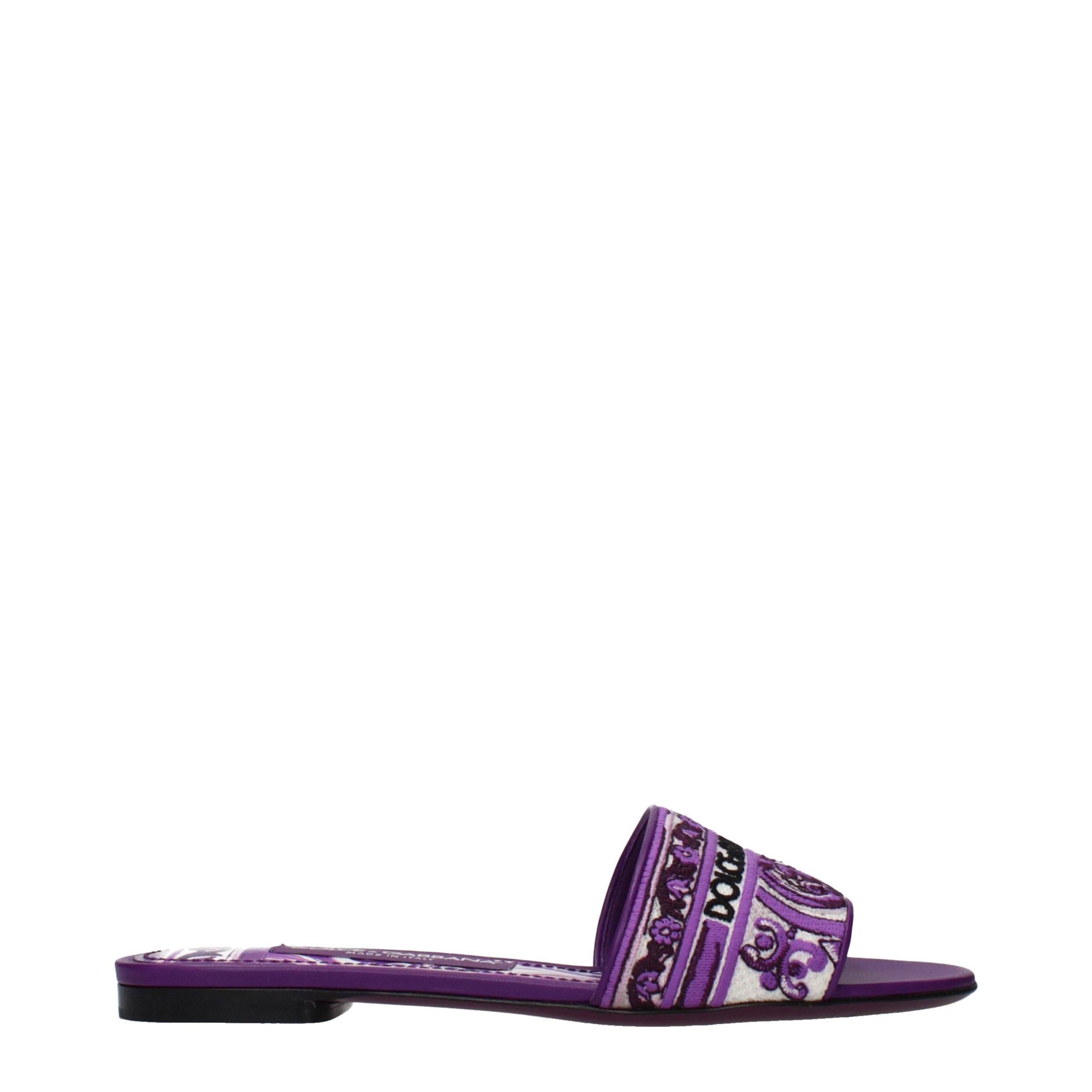 Dolce & Gabbana Purple Fabric Slippers Dolce & Gabbana