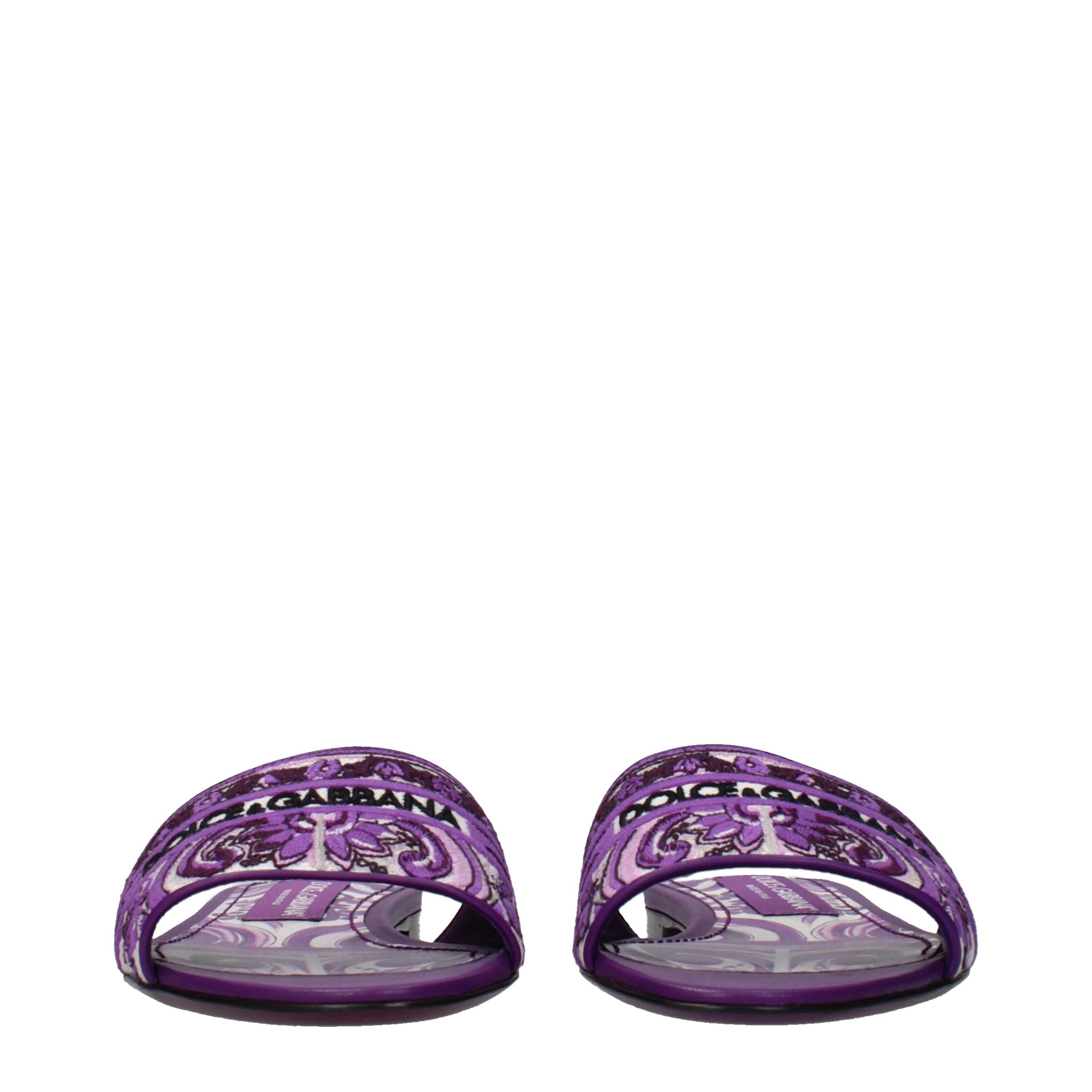Dolce & Gabbana Purple Fabric Slippers Dolce & Gabbana