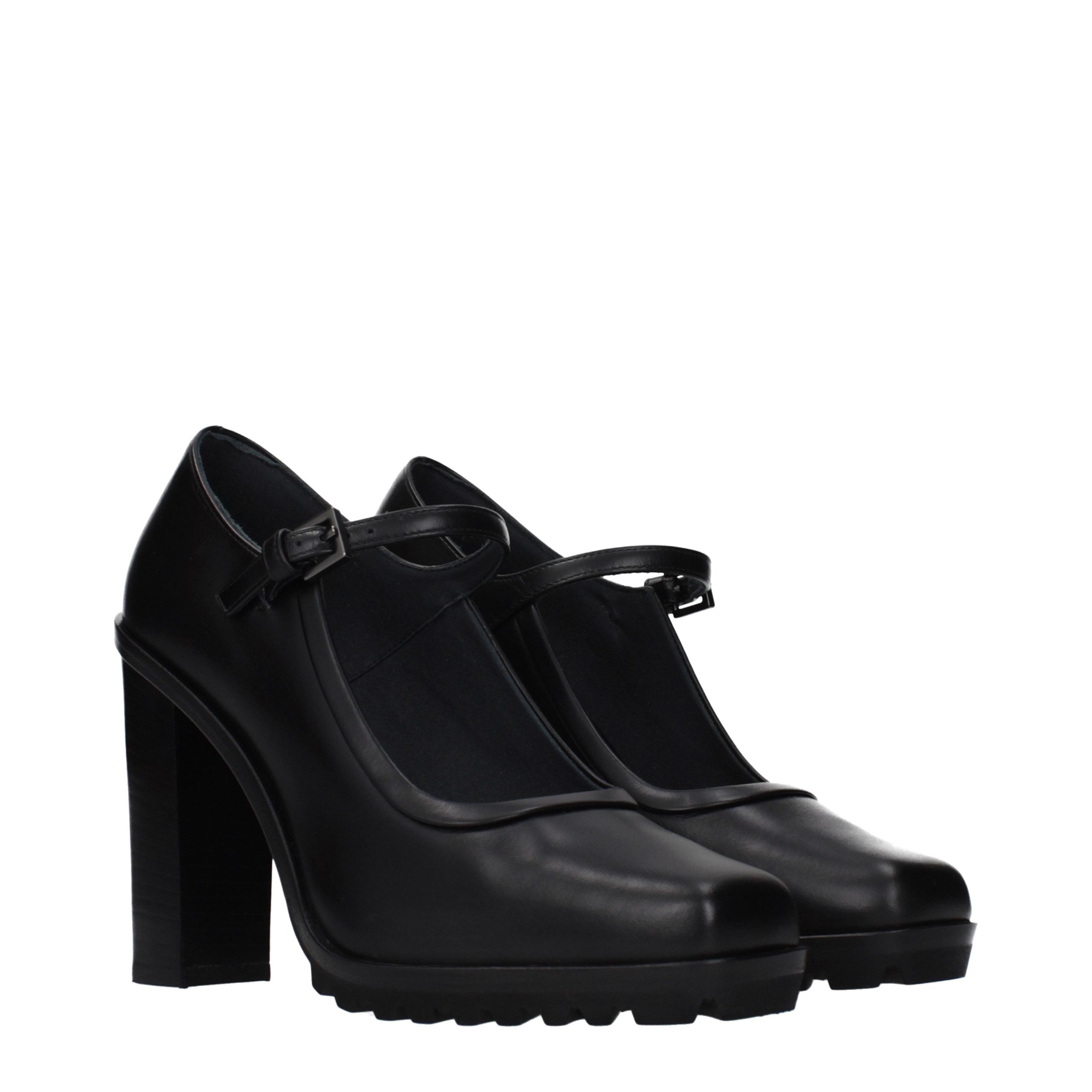 Max Mara Black Leather High Heel Pumps Max Mara