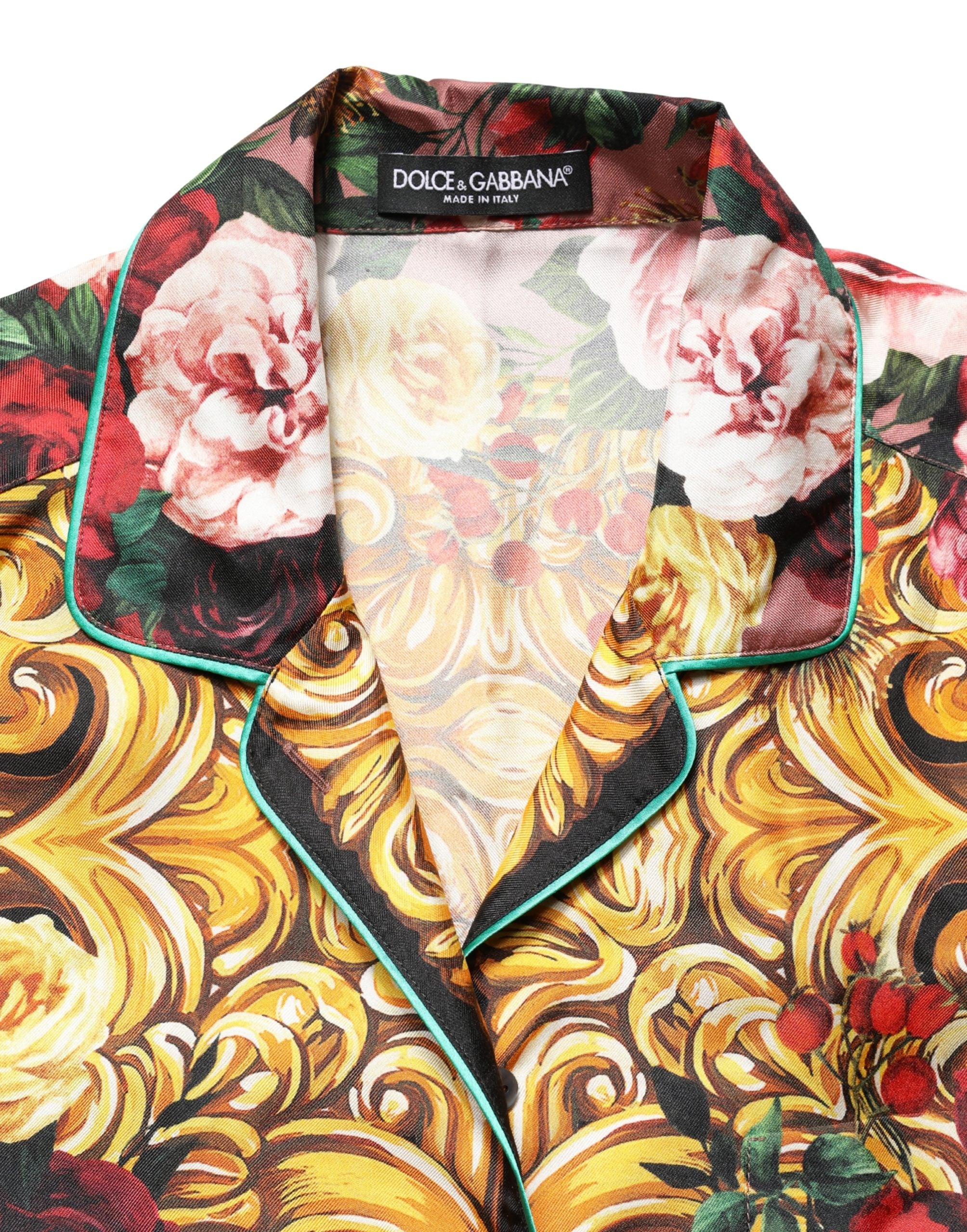 Dolce & Gabbana Multicolor Floral Long Sleeves Button Down Shirt Top Dolce & Gabbana