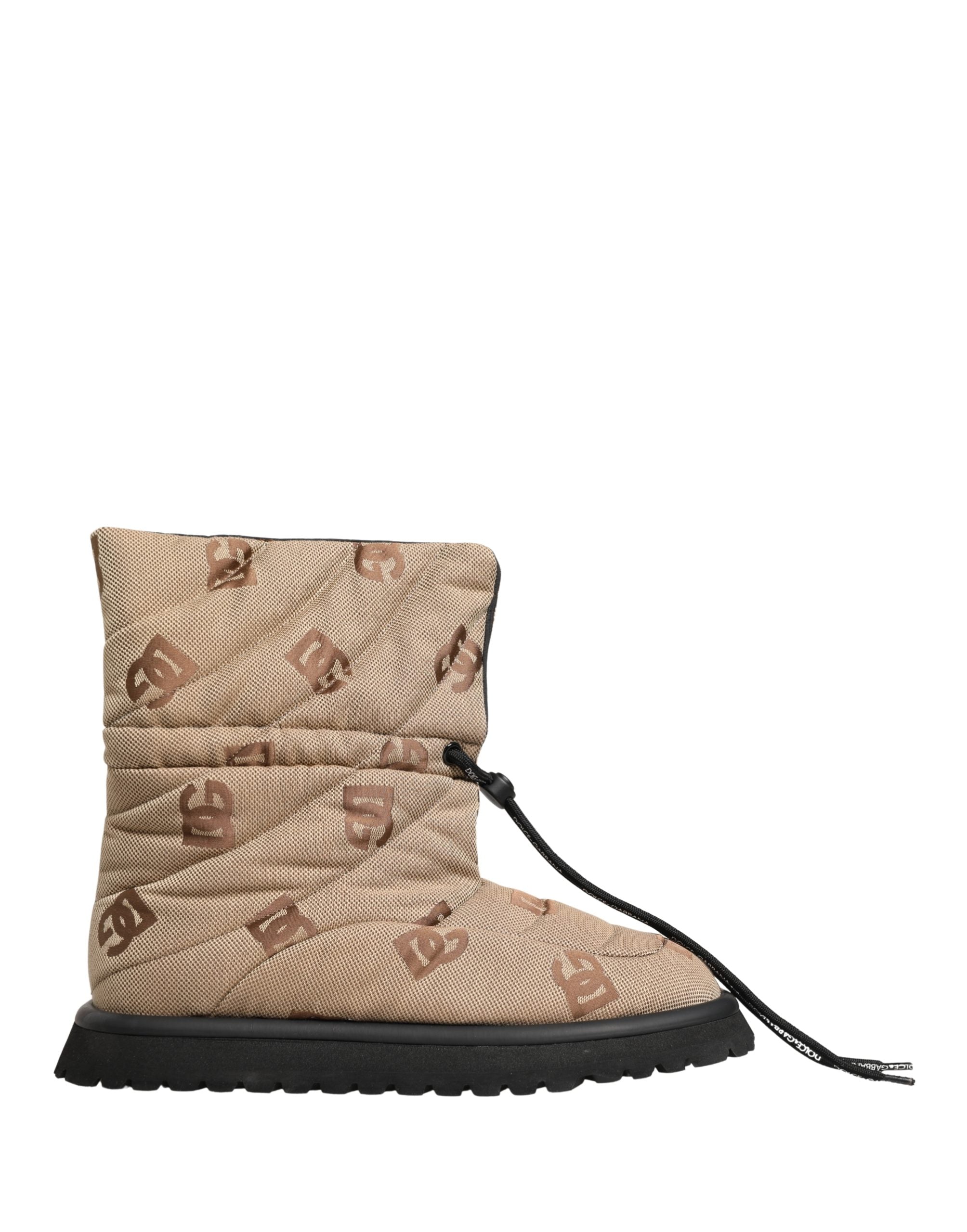Dolce & Gabbana Brown Logo Print Lace Up Snow Boots Shoes Dolce & Gabbana