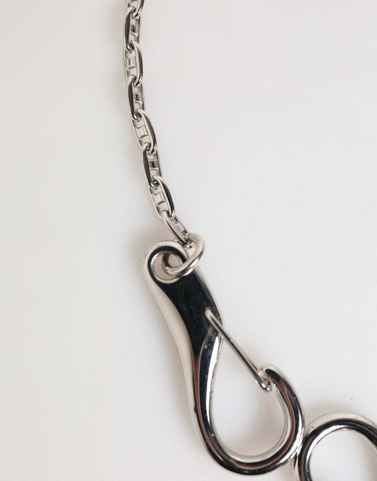 Dolce & Gabbana Silver Tone DG Logo Keychain Key Holder Bag Charm Keyring