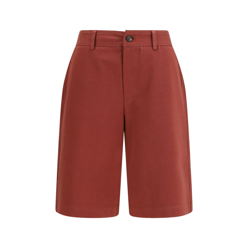 Brunello Cucinelli Red Cotton Bermuda Shorts Brunello Cucinelli
