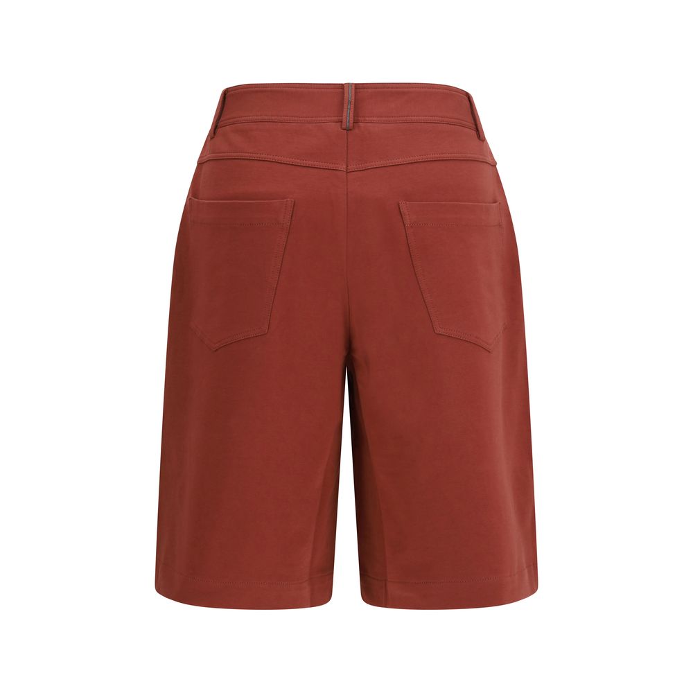 Brunello Cucinelli Red Cotton Bermuda Shorts Brunello Cucinelli