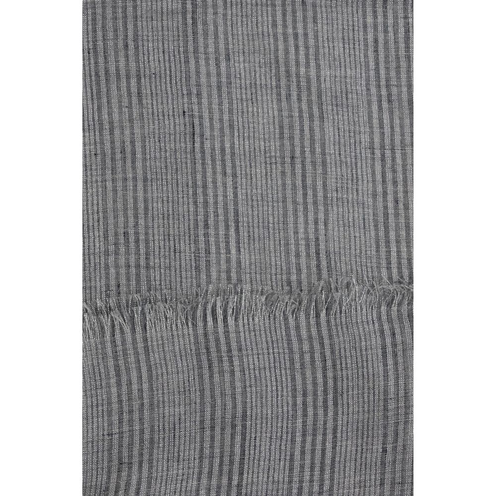 Brunello Cucinelli Gray Linen Scarf Brunello Cucinelli