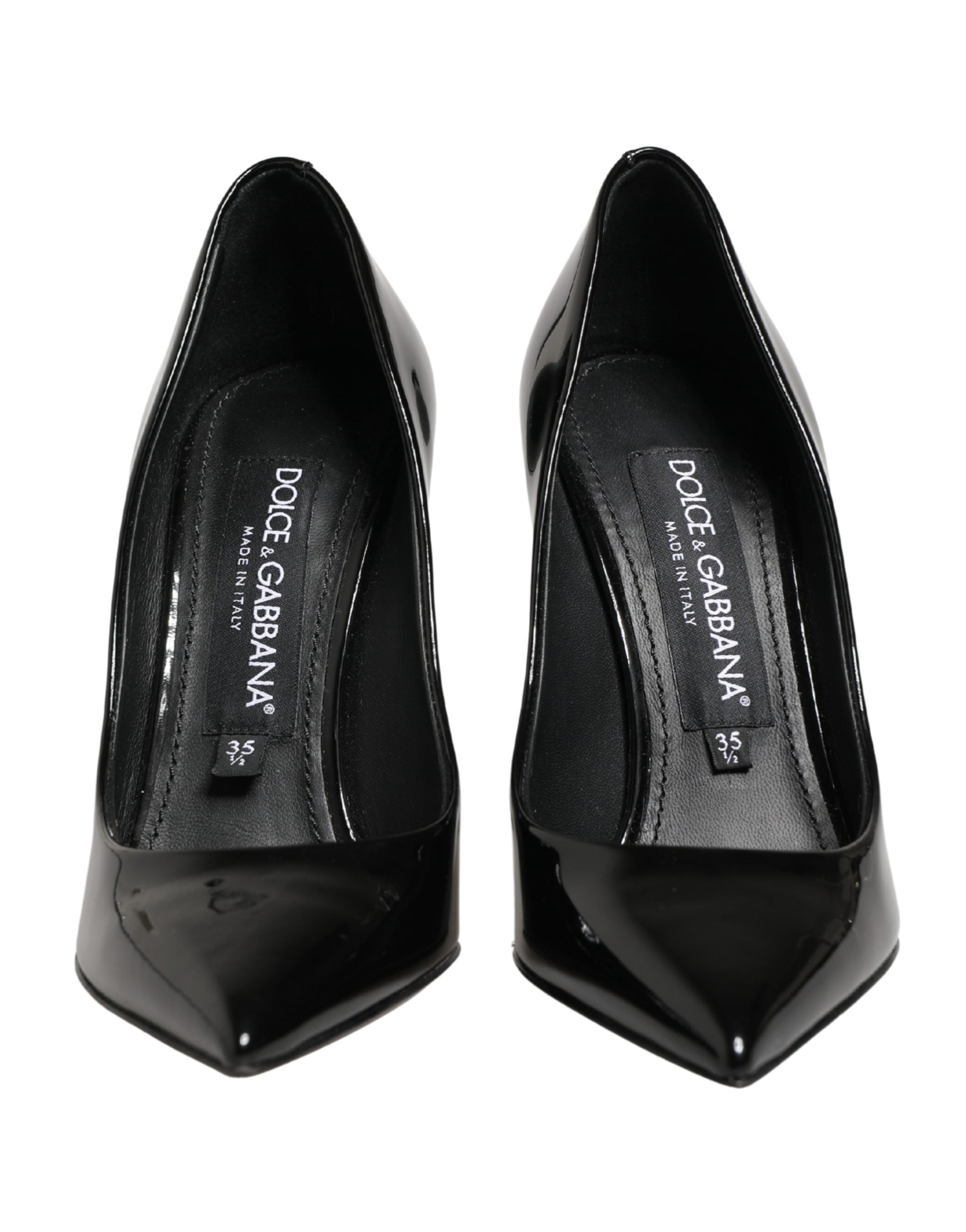 Dolce & Gabbana Black Calf Leather Stiletto Heels Pumps Shoes Dolce & Gabbana