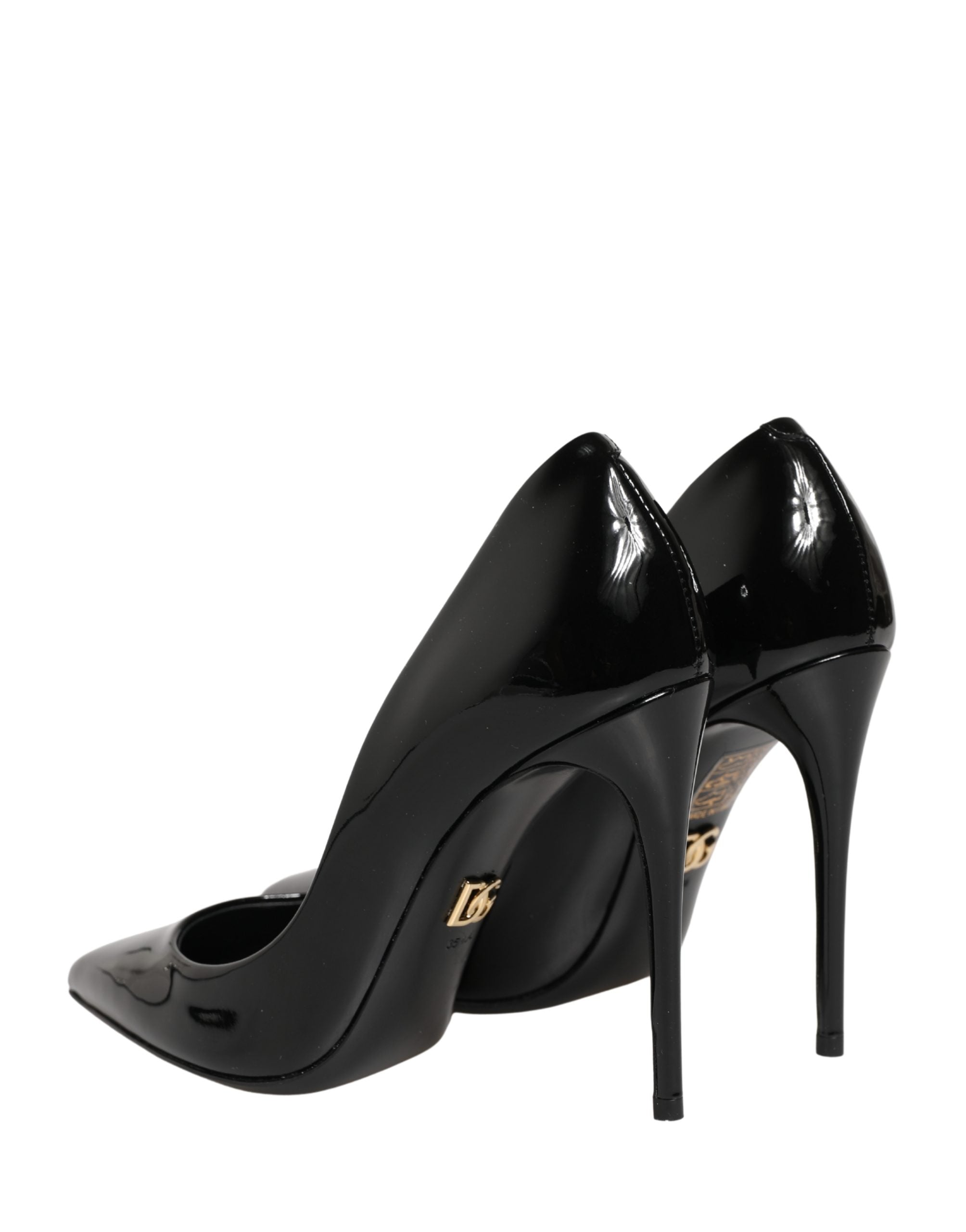Dolce & Gabbana Black Calf Leather Stiletto Heels Pumps Shoes Dolce & Gabbana