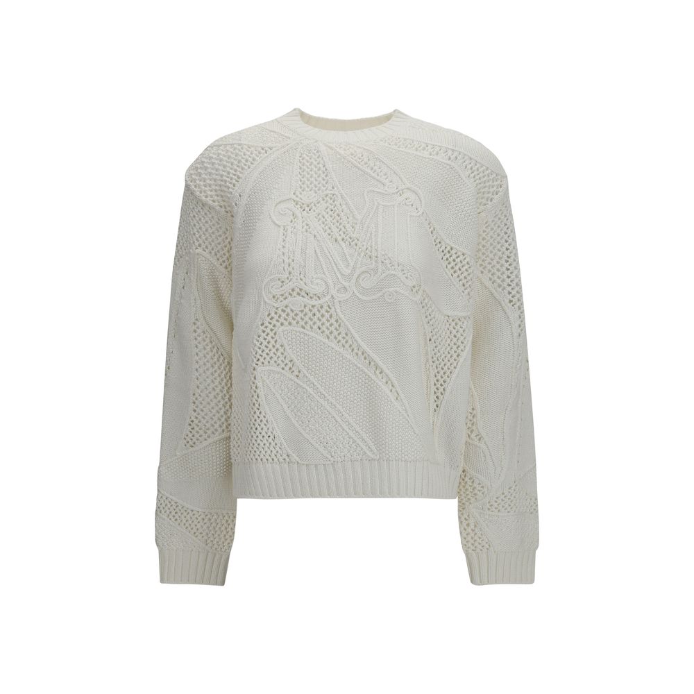 Max Mara White Cotton Sweatshirt Max Mara