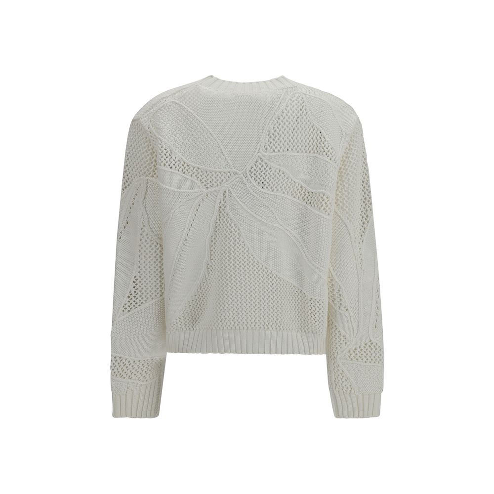 Max Mara White Cotton Sweatshirt Max Mara