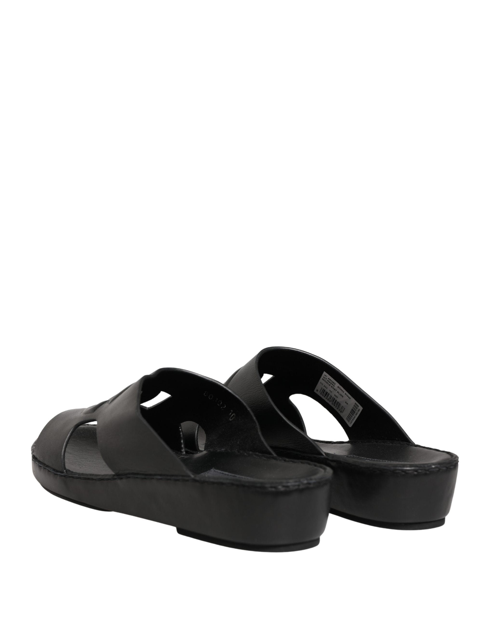 Dolce & Gabbana Black Leather Cutout DG Logo Sandals Shoes Dolce & Gabbana