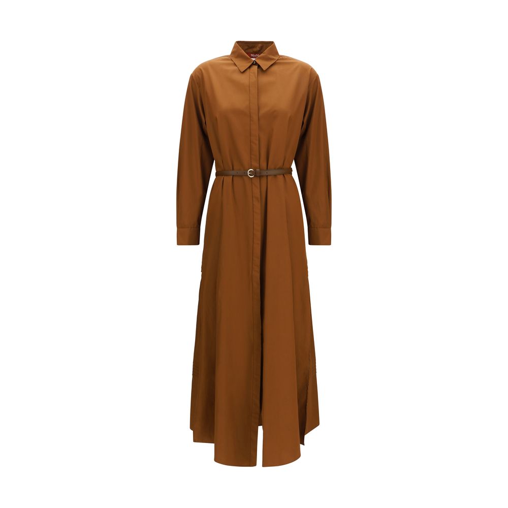Max Mara Brown Cotton Casual Dress Max Mara
