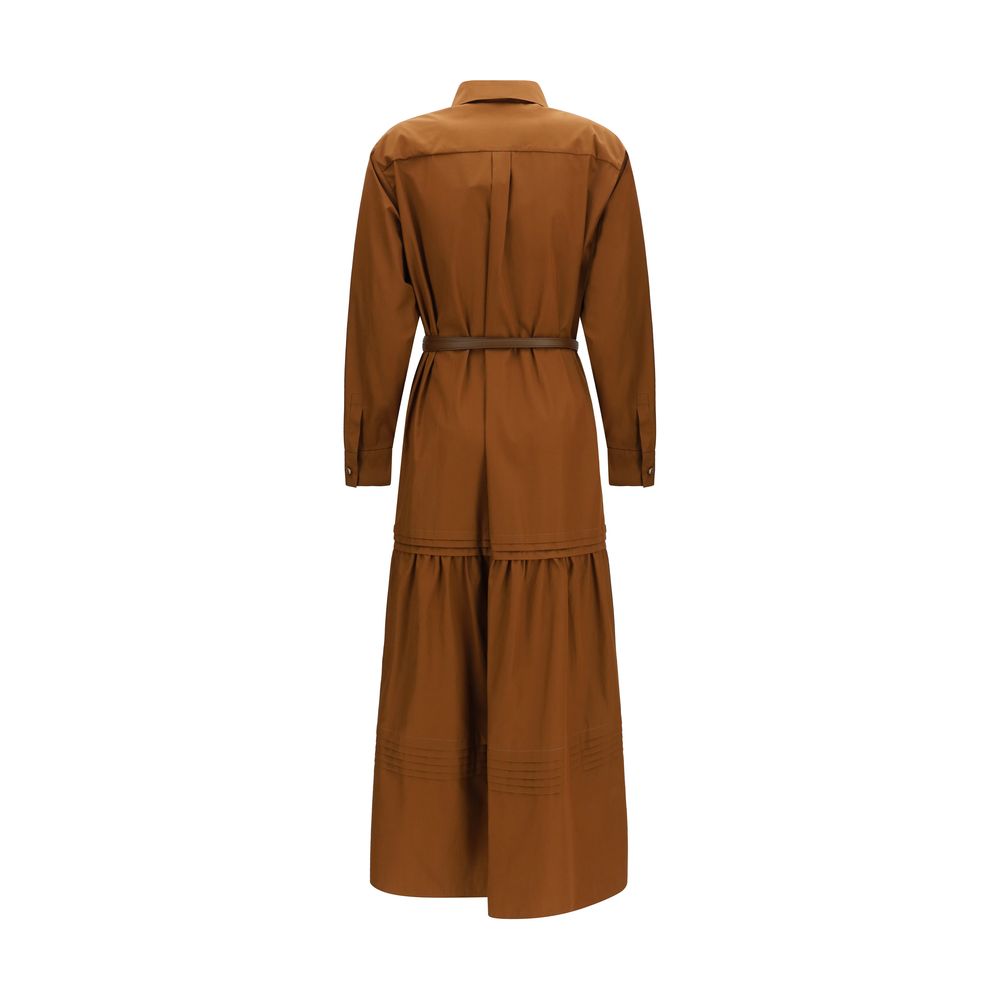 Max Mara Brown Cotton Casual Dress Max Mara