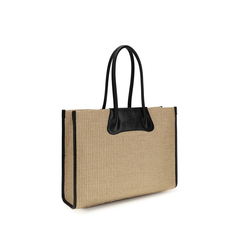 Vivienne Westwood Beige Raffia Shoulder Bag Vivienne Westwood