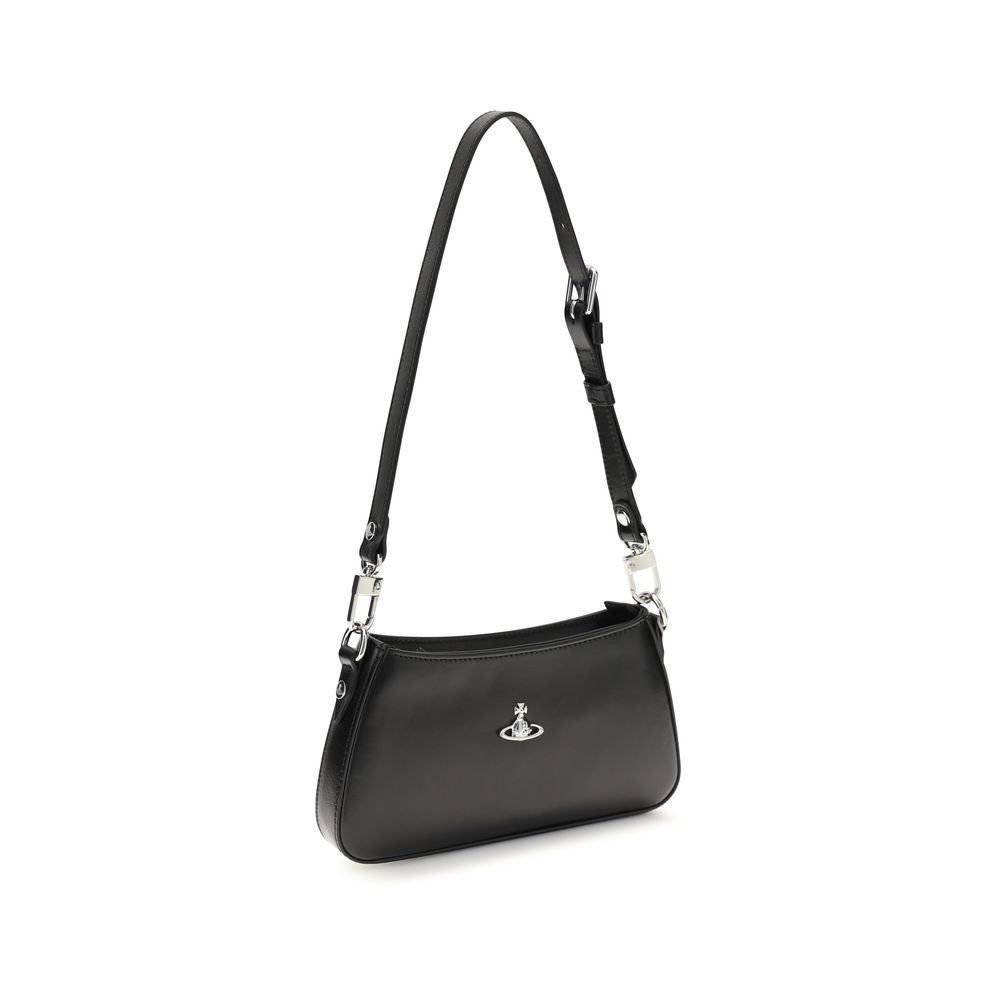 Vivienne Westwood Black Calf Leather Bos Taurus Shoulder Bag Vivienne Westwood