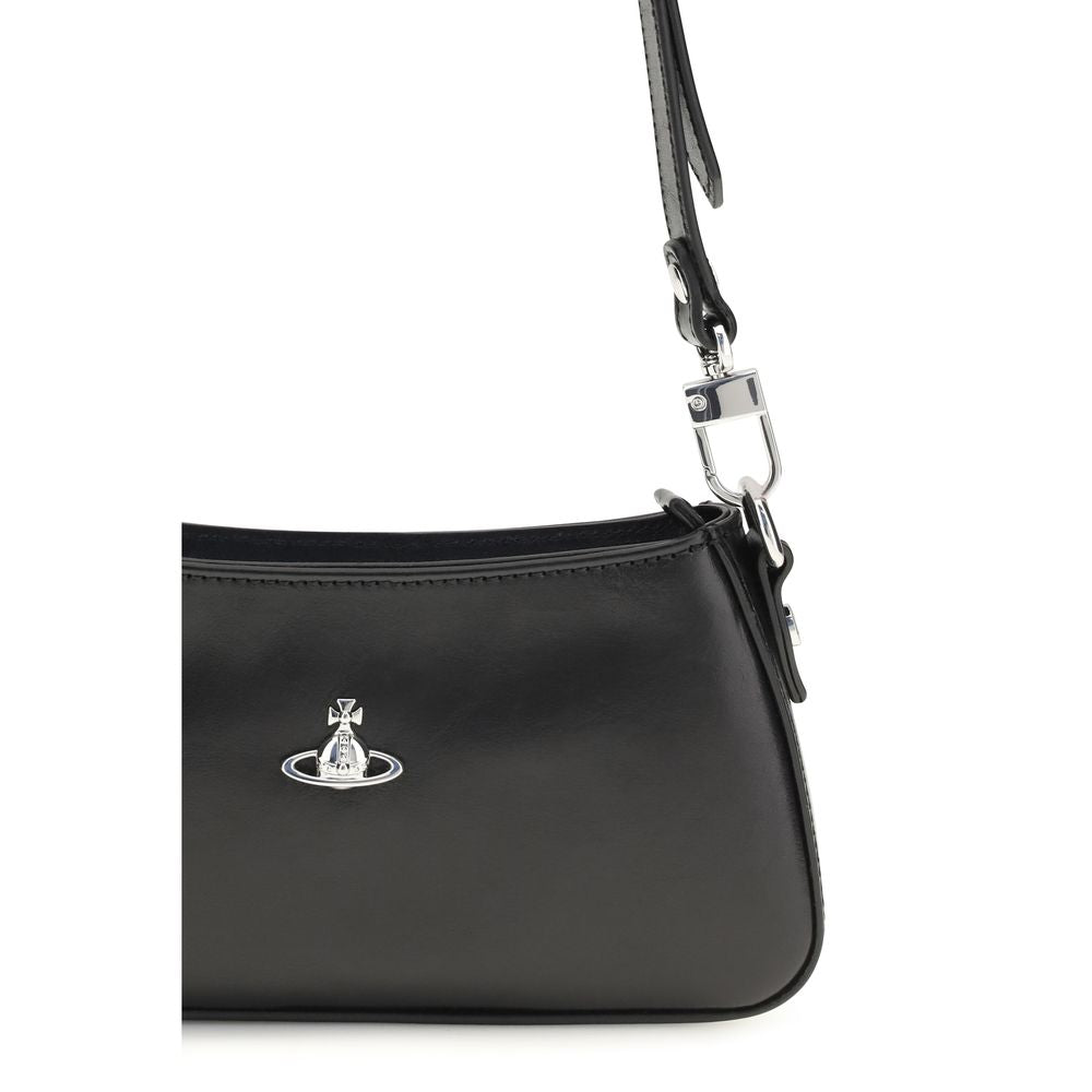 Vivienne Westwood Black Calf Leather Bos Taurus Shoulder Bag Vivienne Westwood