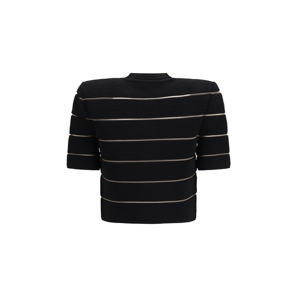 Balmain Black Viscose Cardigan Balmain