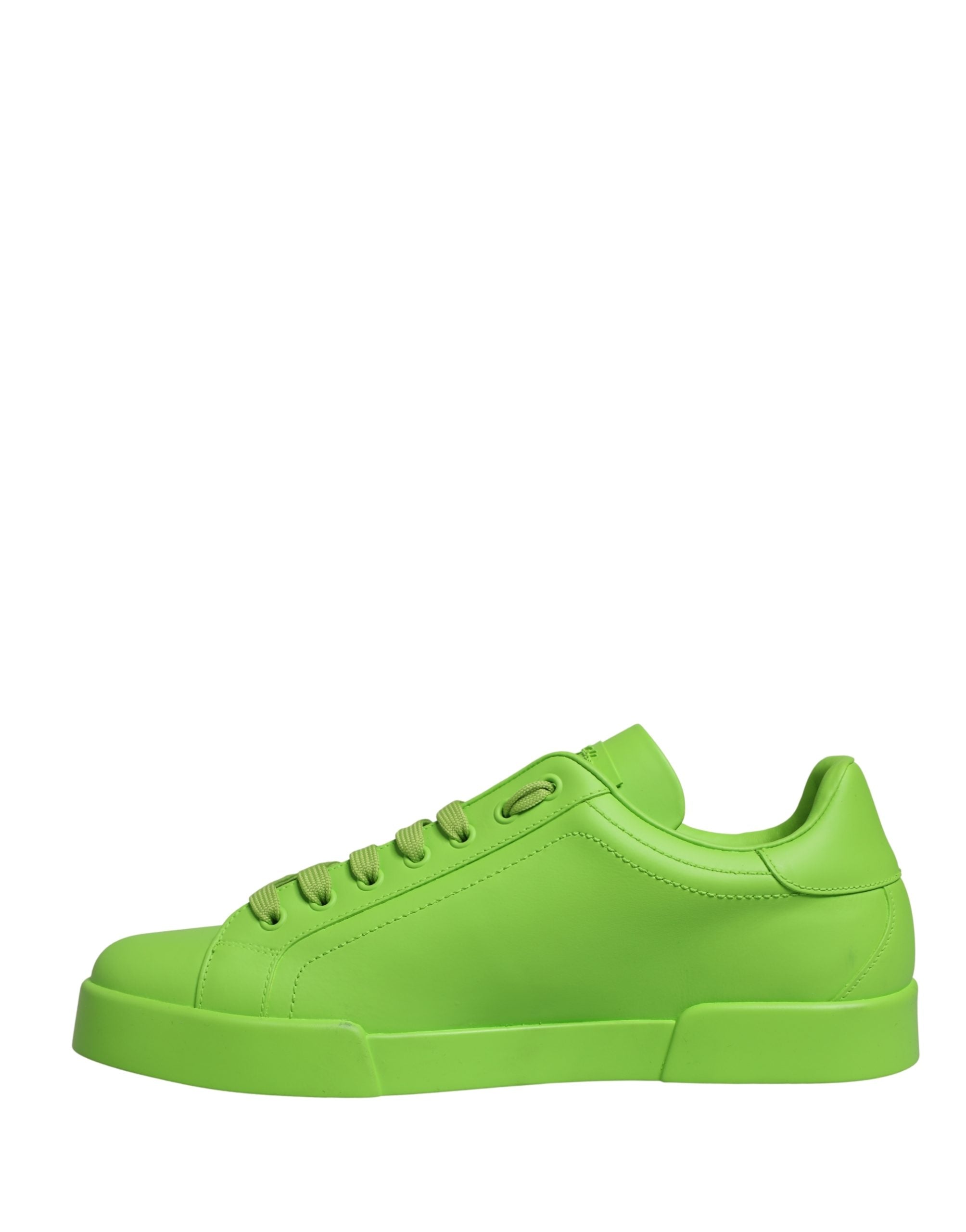 Dolce & Gabbana Green Leather Portofino Low Top Sneakers Shoes Dolce & Gabbana