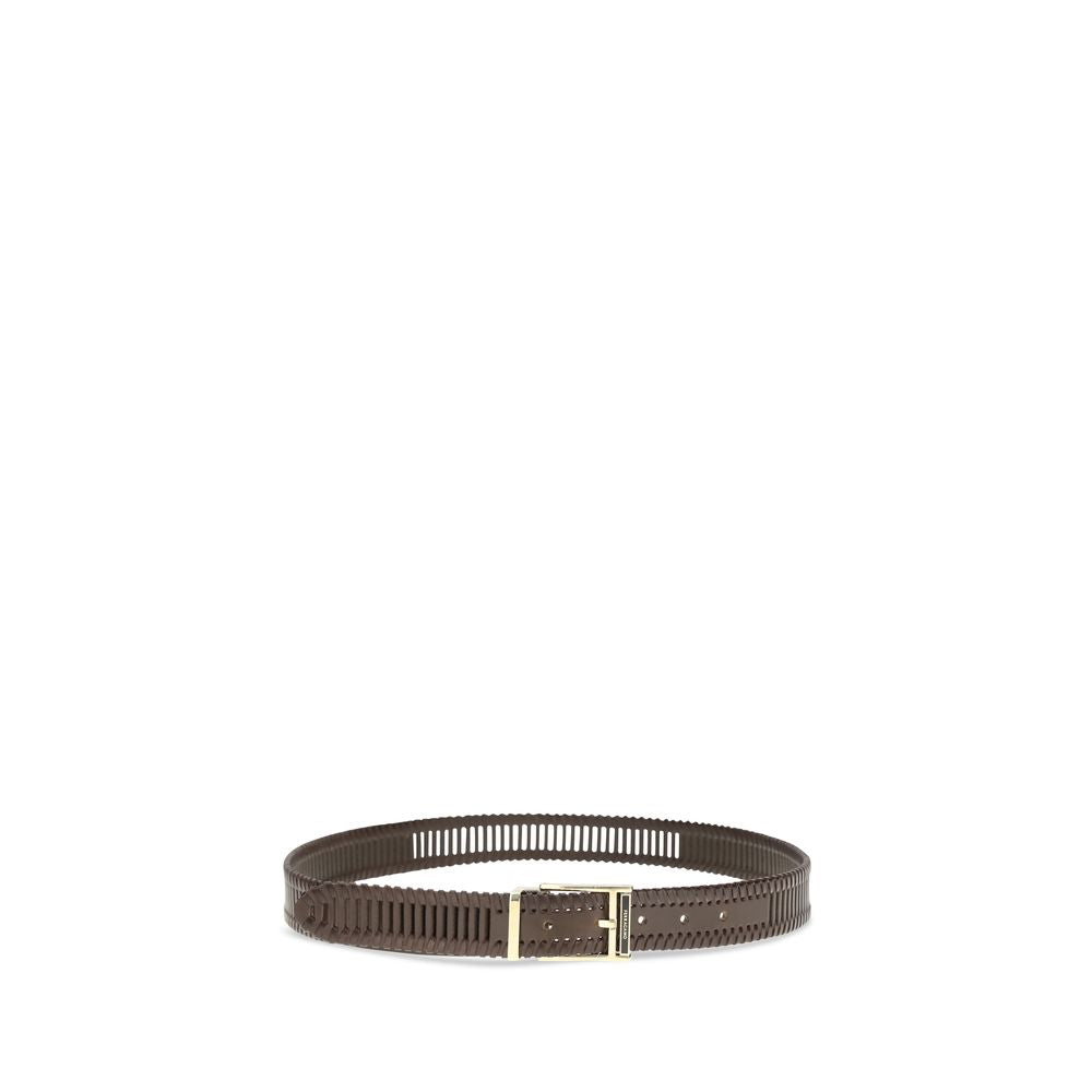 Ferragamo Brown Calf Leather Bos Taurus Regular Belt Ferragamo