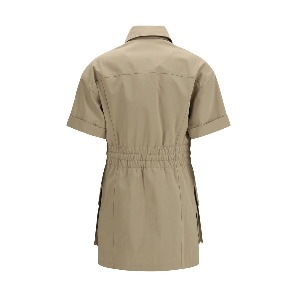 Balmain Beige Cotton Casual Dress Balmain