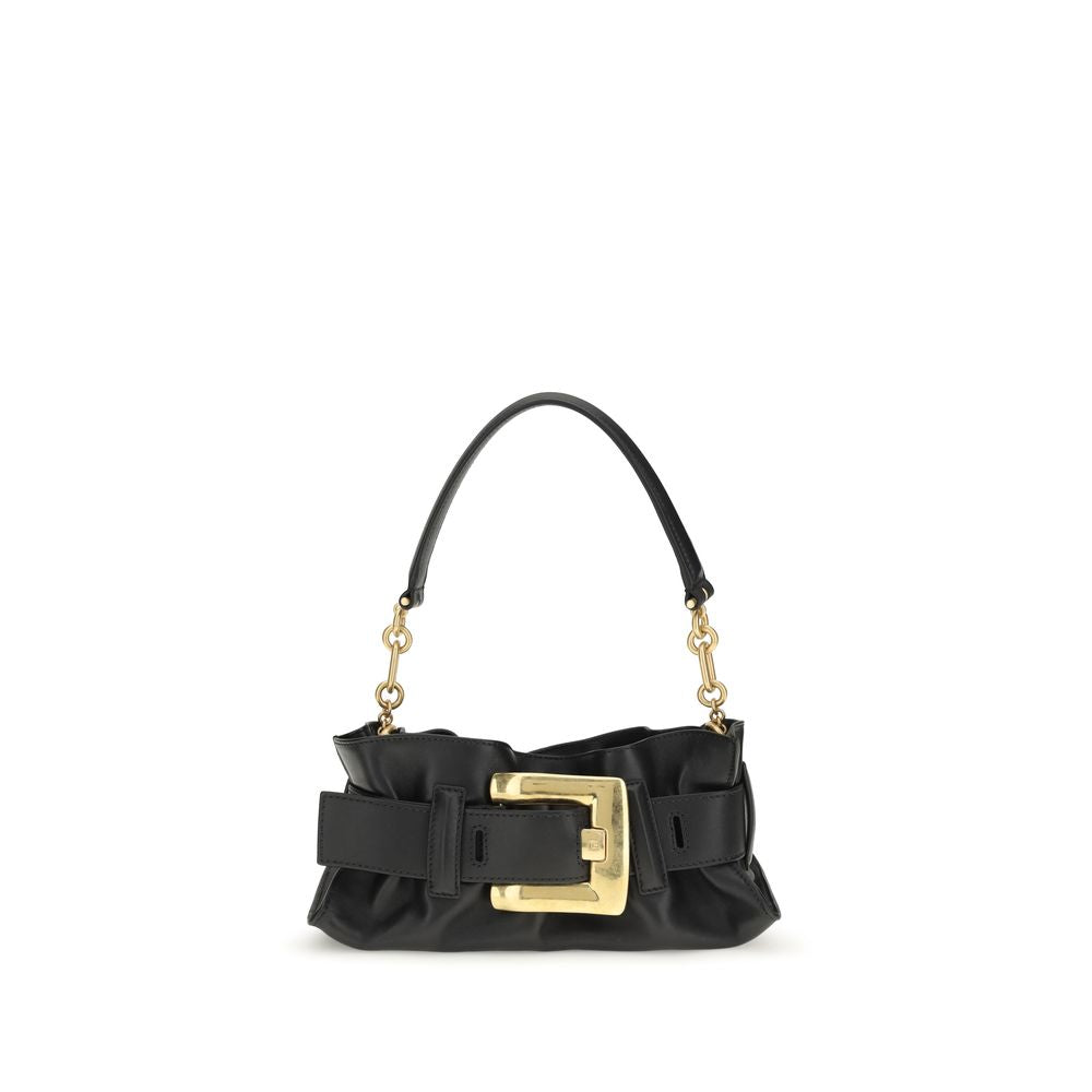 Balmain Black Calf Leather Bos Taurus Shoulder Bag Balmain