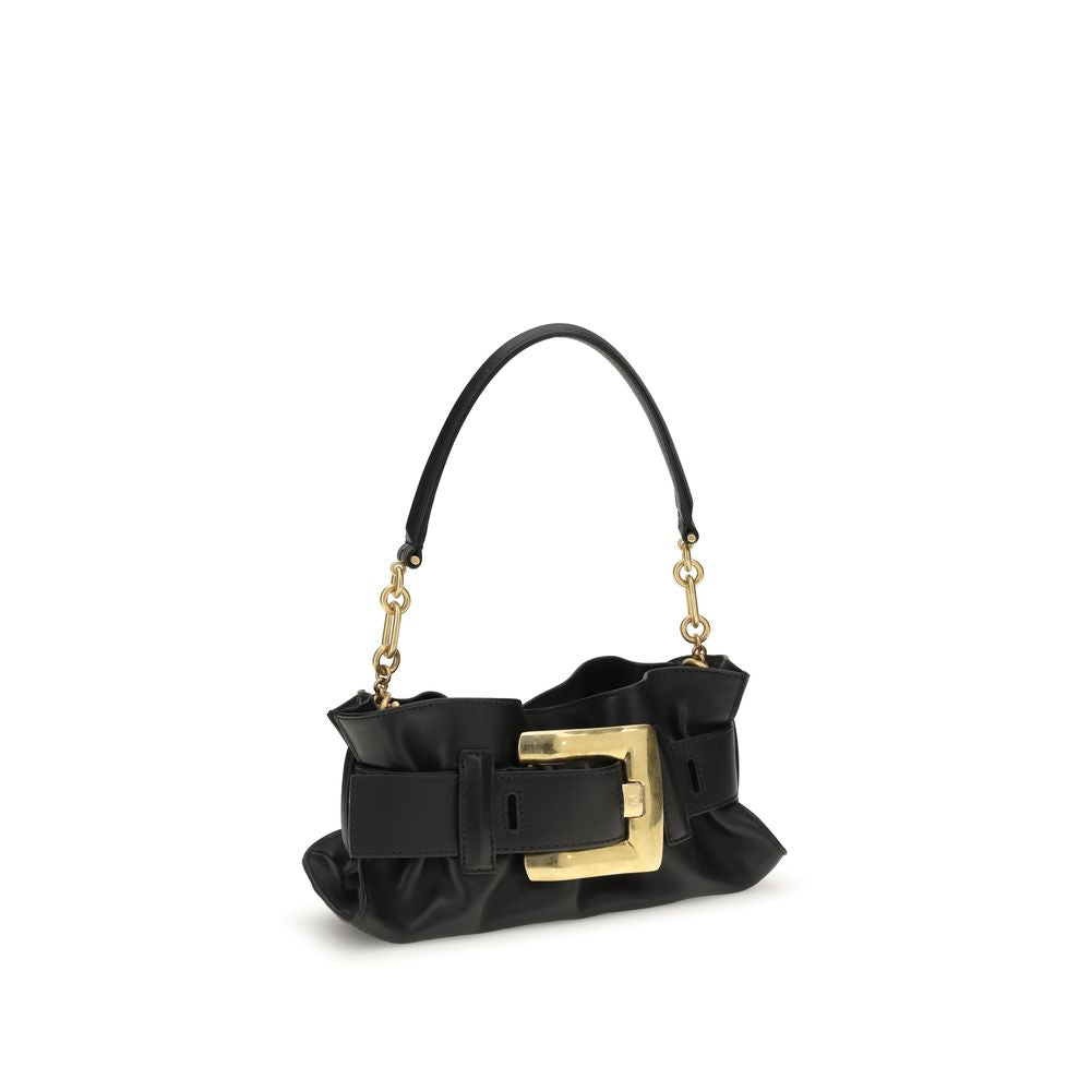 Balmain Black Calf Leather Bos Taurus Shoulder Bag Balmain