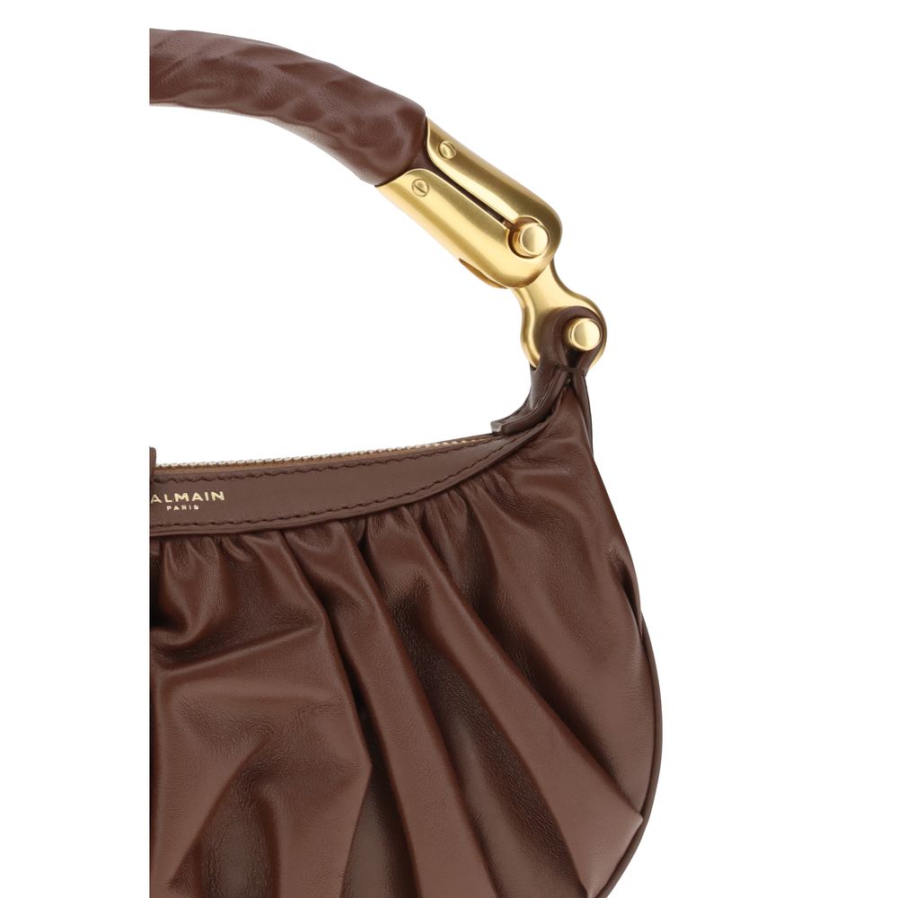 Balmain Brown Calf Leather Bos Taurus Shoulder Bag Balmain