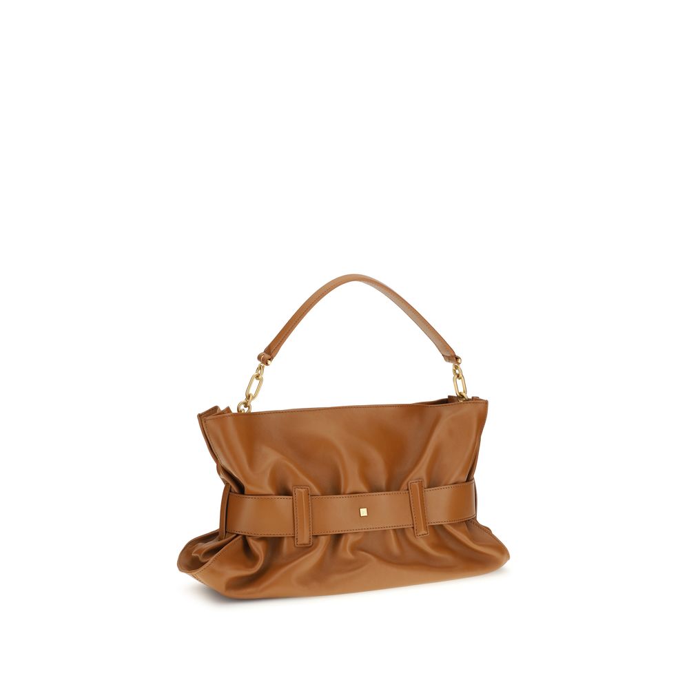 Balmain Brown Calf Leather Bos Taurus Shoulder Bag Balmain