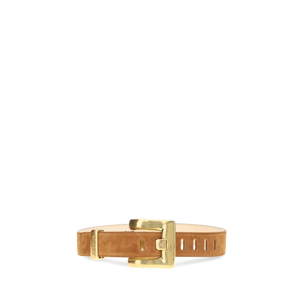 Balmain Brown Calf Leather Bos Taurus Regular Belt Balmain