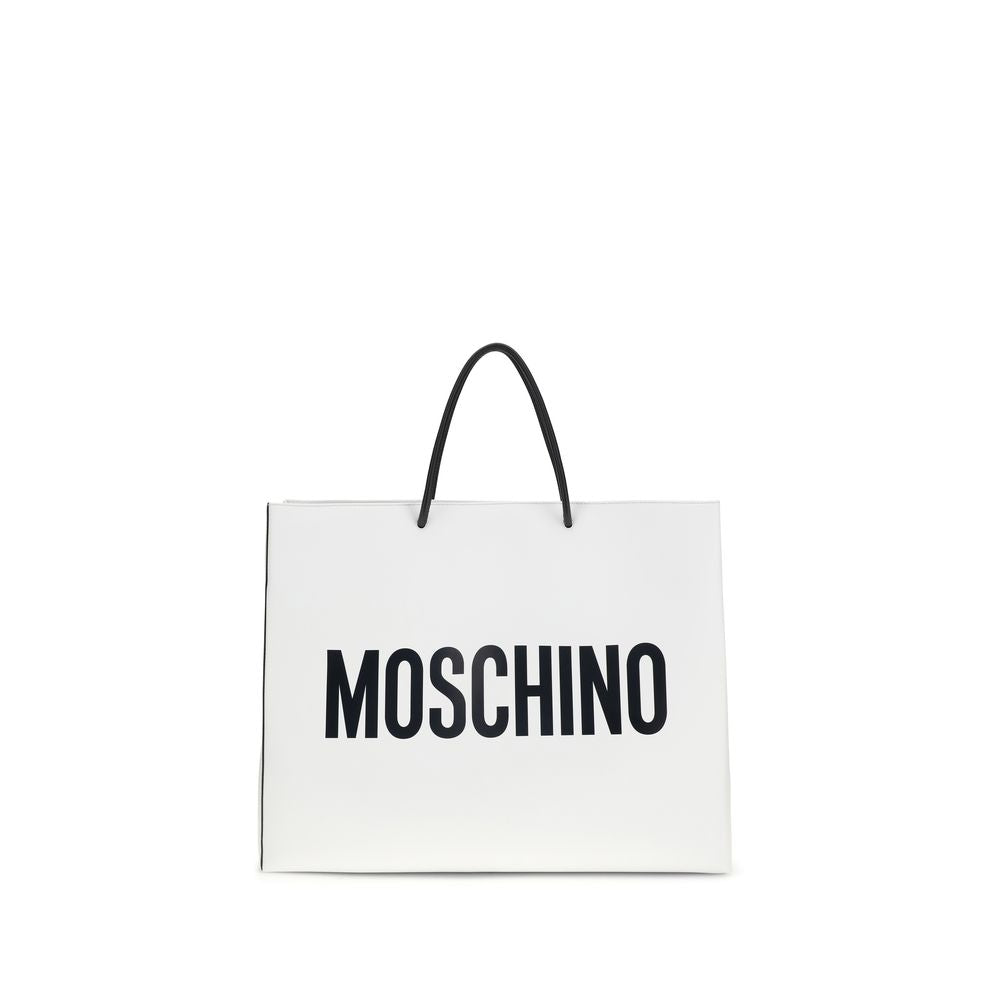 Moschino White Calf Leather Bos Taurus Handbag Moschino