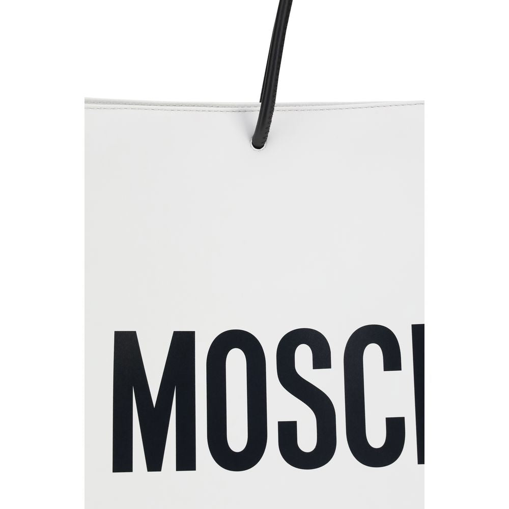 Moschino White Calf Leather Bos Taurus Handbag Moschino