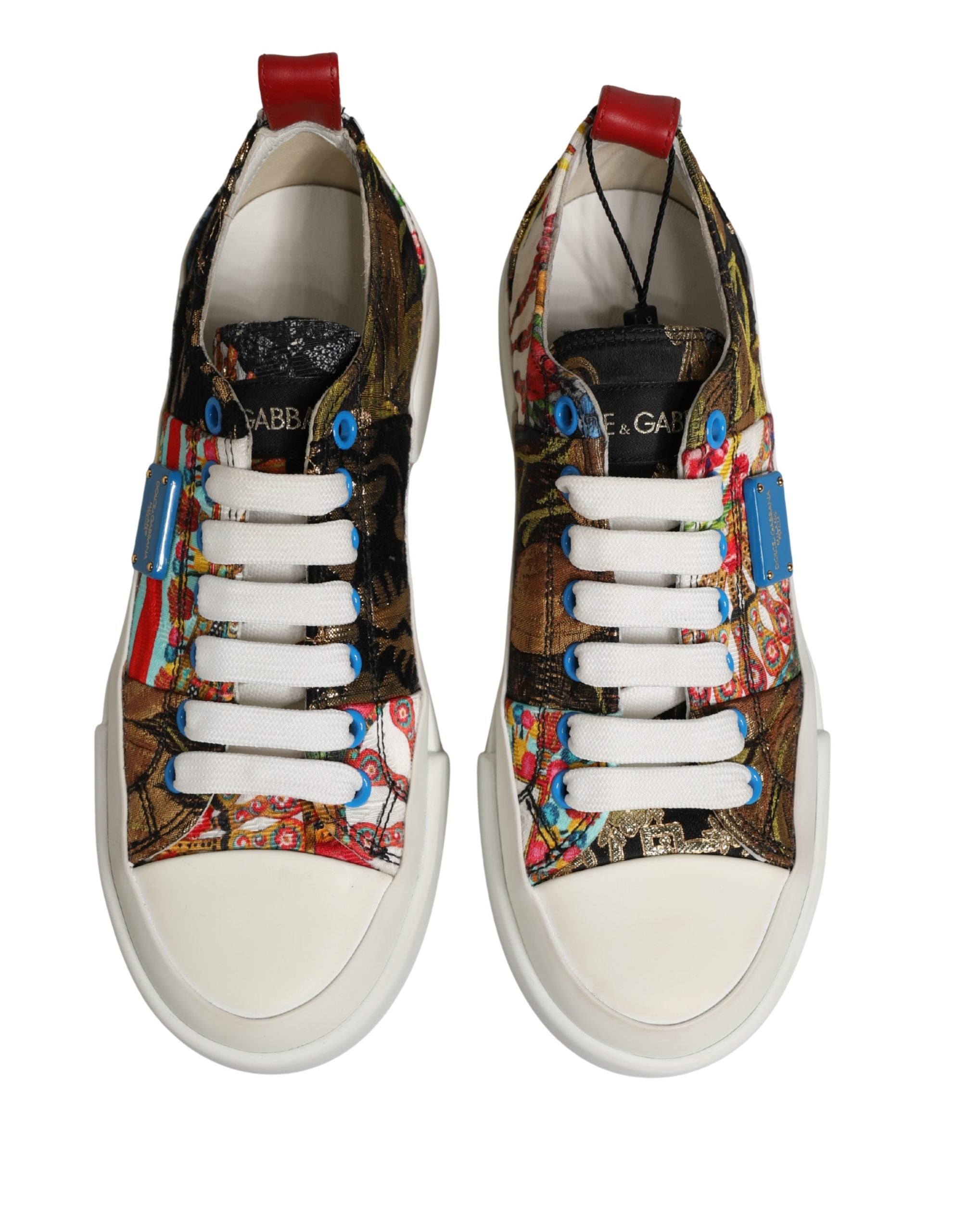 Dolce & Gabbana Multicolor Patchwork Low Top Sneakers Shoes Dolce & Gabbana