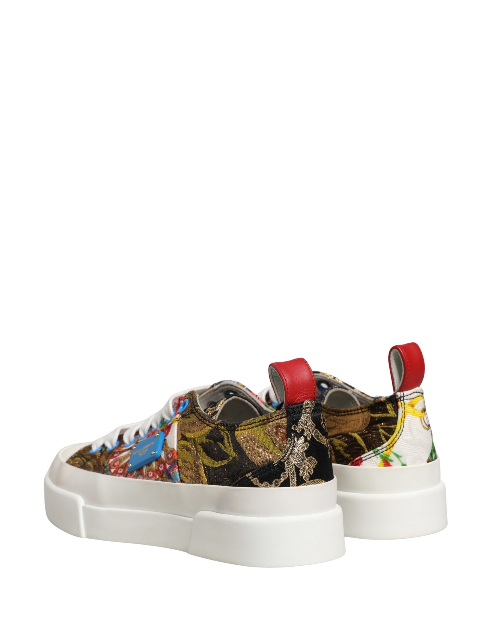Dolce & Gabbana Multicolor Patchwork Low Top Sneakers Shoes Dolce & Gabbana