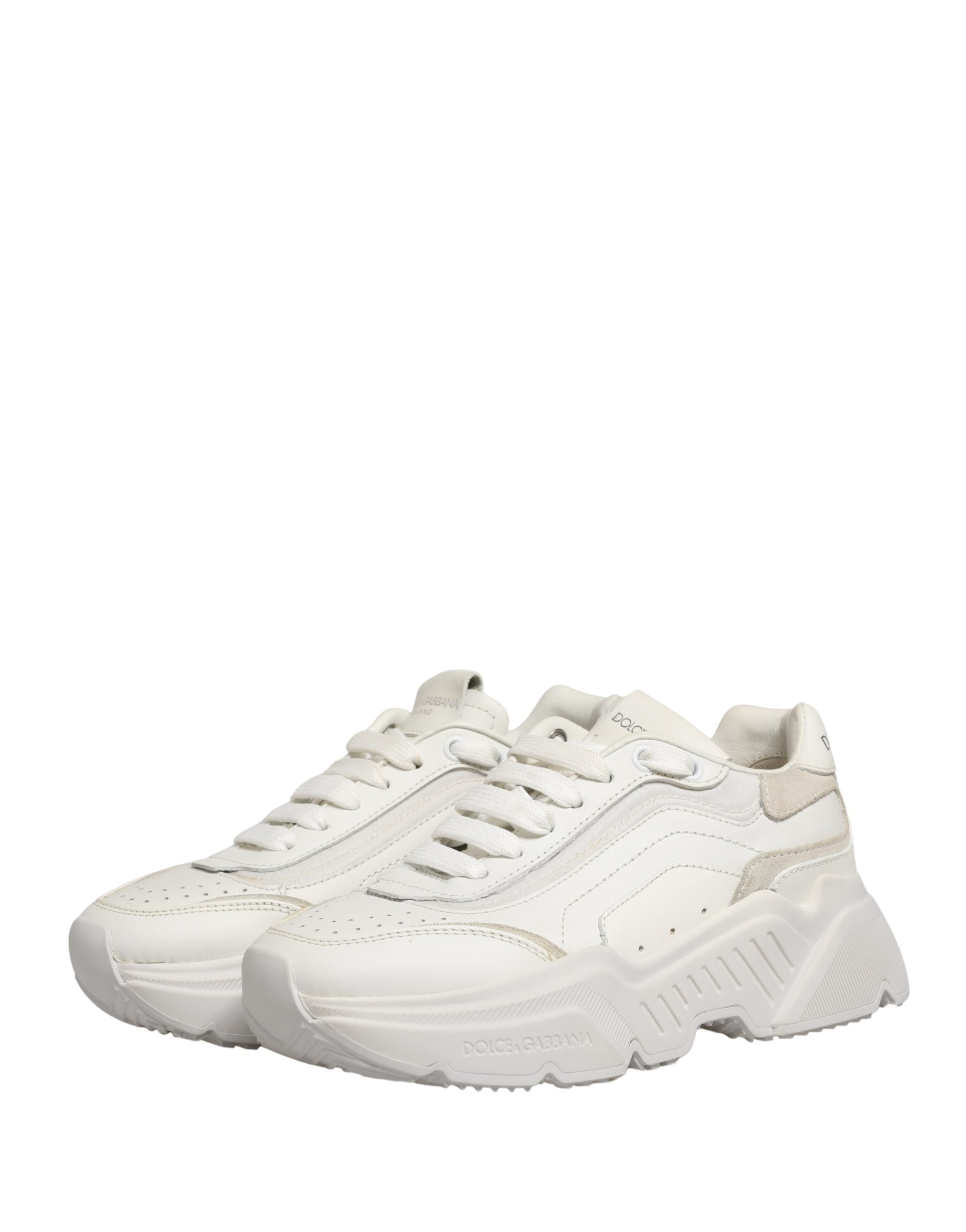 Dolce & Gabbana White Leather Daymaster Low Top Sneakers Shoes Dolce & Gabbana